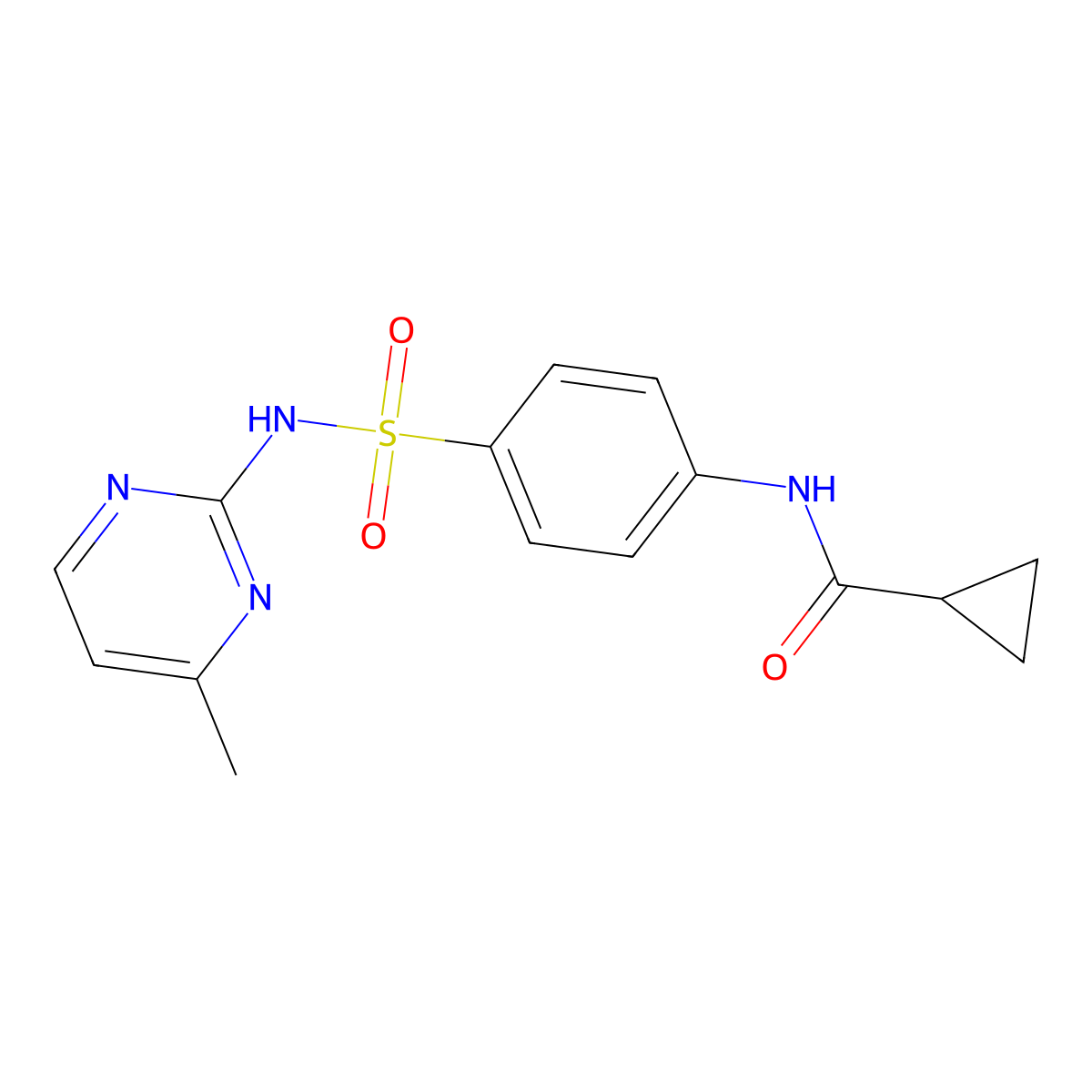 N-[4-[(4-methylpyrimidin-2-yl)sulfamoyl]phenyl]cyclopropanecarboxamide molecular structure, CAS 549477-99-8