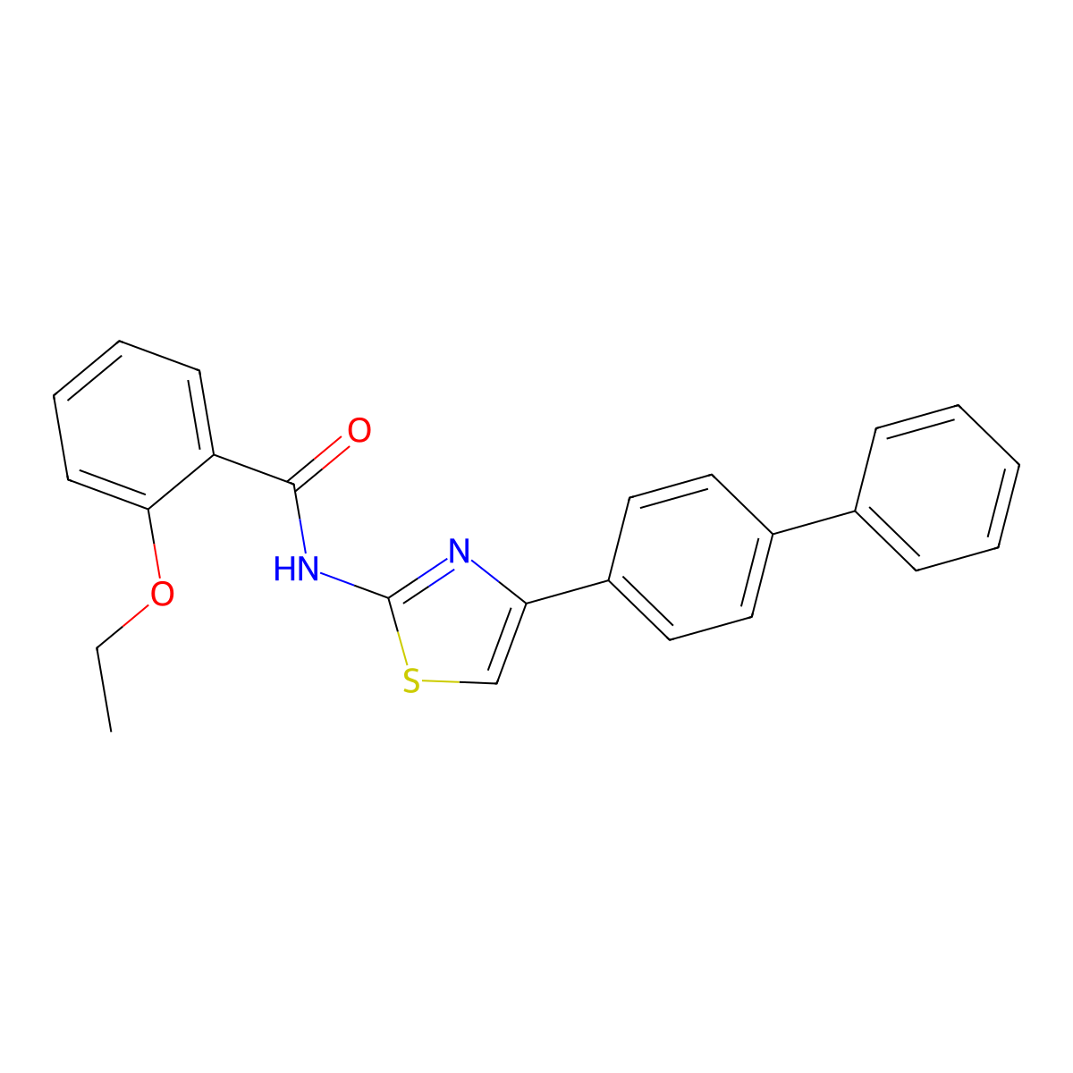 N-(4-[1,1'-biphenyl]-4-yl-1,3-thiazol-2-yl)-2-ethoxybenzamide molecular structure, CAS 549479-12-1