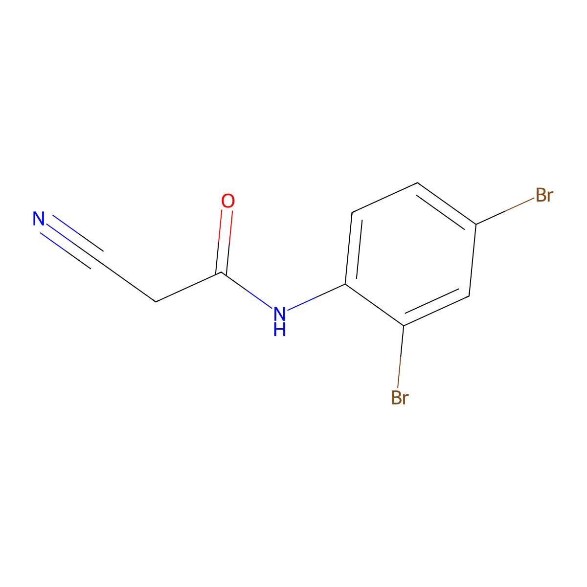 2-cyano-N-(2,4-dibromophenyl)acetamide molecular structure, CAS 549483-36-5