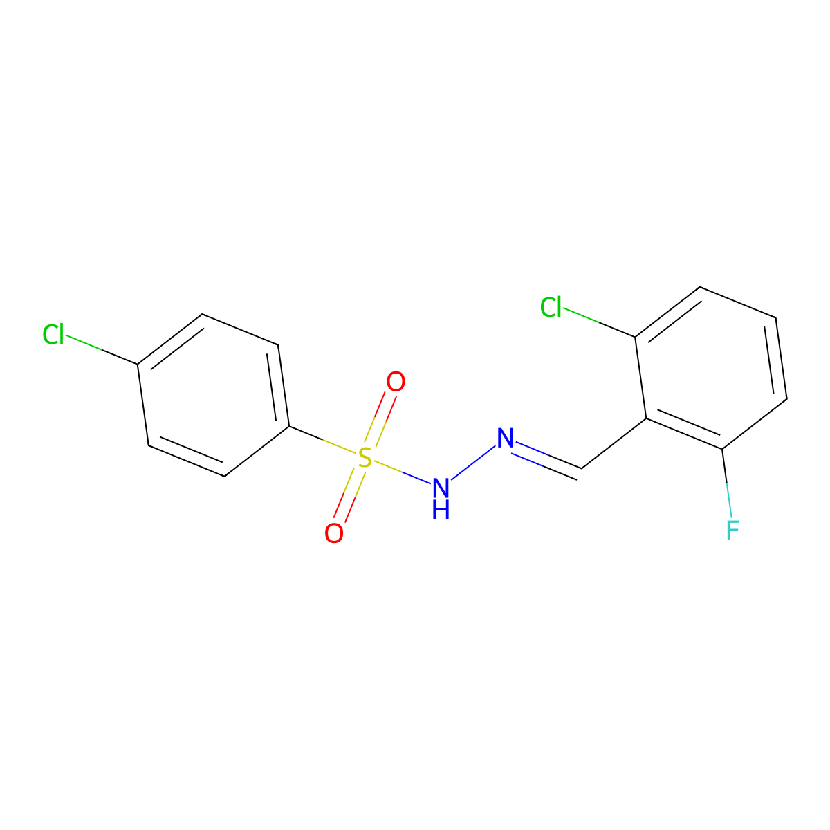 4-Chlorobenzenesulfonic acid 2-[(2-chloro-6-fluorophenyl)methylene]hydrazide molecular structure, CAS 549483-40-1