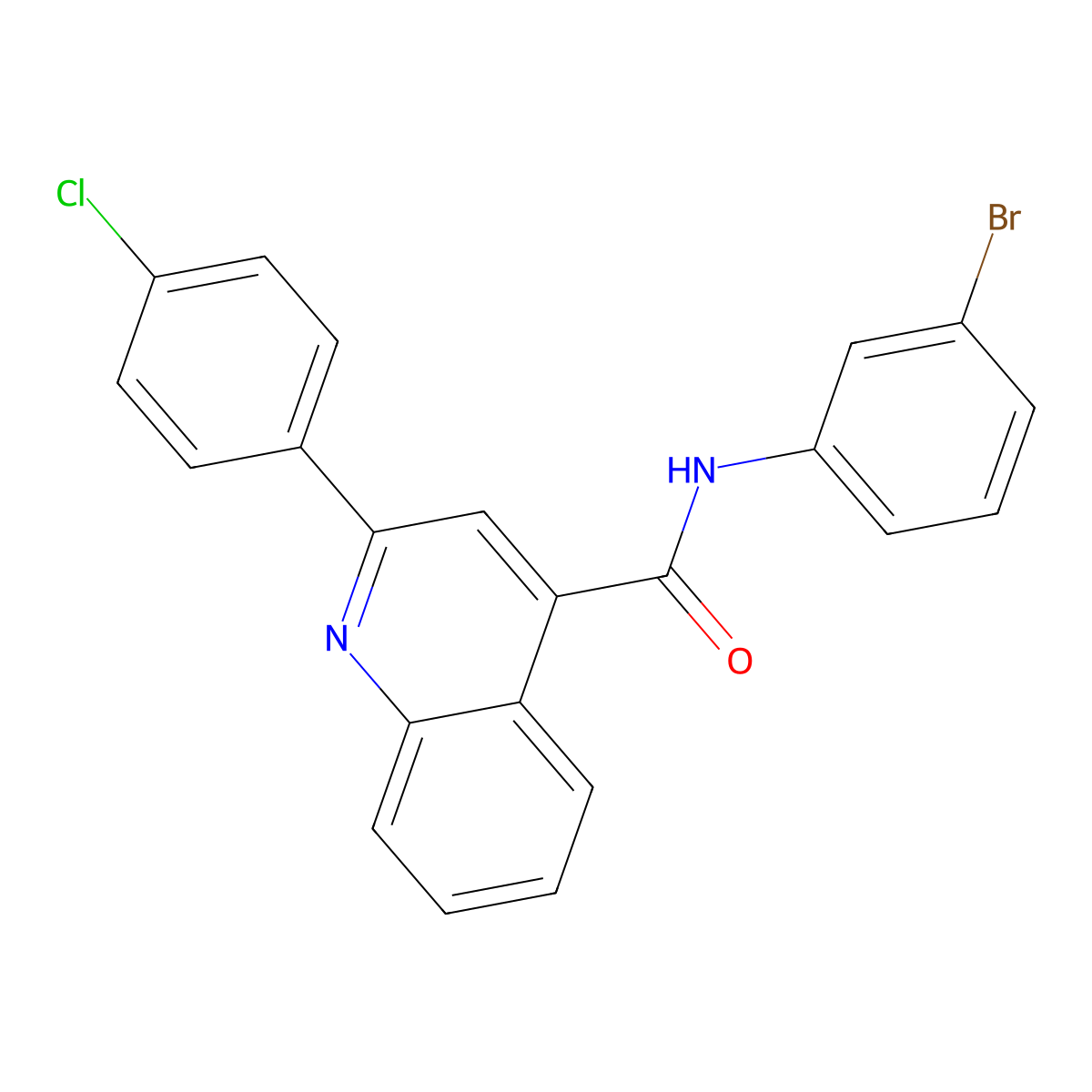 N-(3-bromophenyl)-2-(4-chlorophenyl)quinoline-4-carboxamide molecular structure, CAS 549484-71-1
