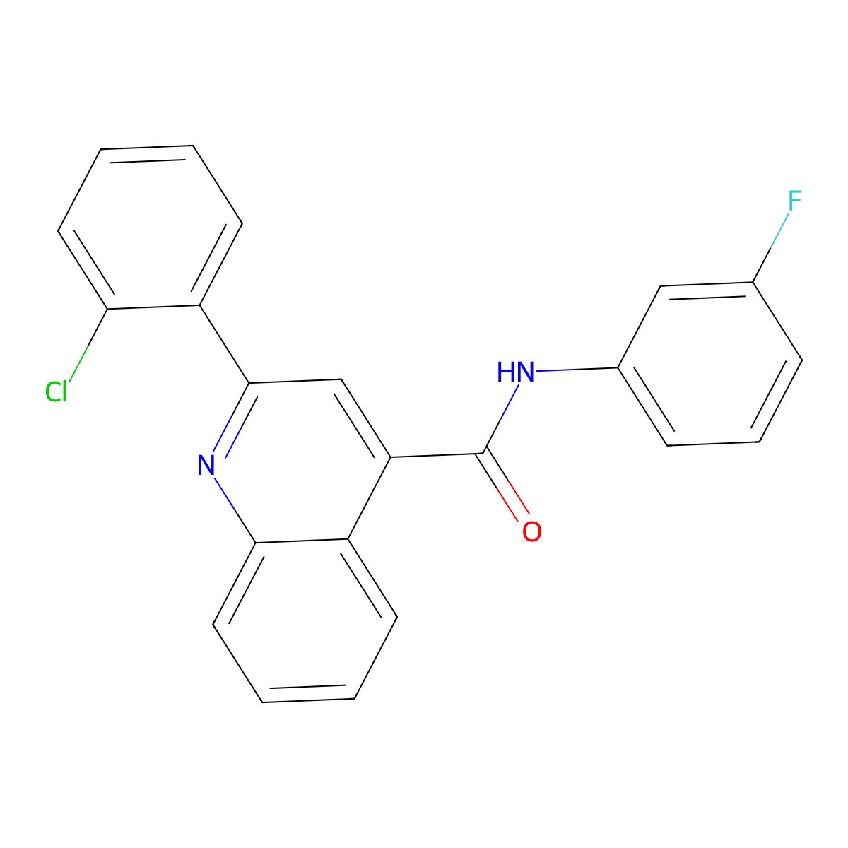 2-(2-chlorophenyl)-N-(3-fluorophenyl)quinoline-4-carboxamide molecular structure, CAS 549485-48-5