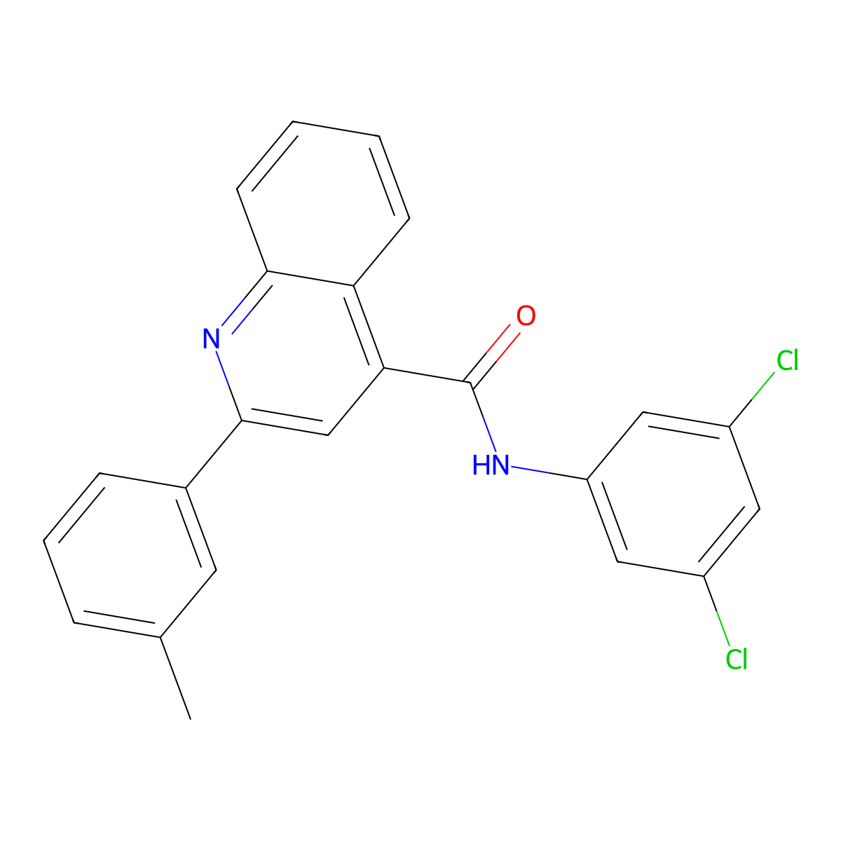 N-(3,5-dichlorophenyl)-2-(3-methylphenyl)quinoline-4-carboxamide molecular structure, CAS 549485-61-2