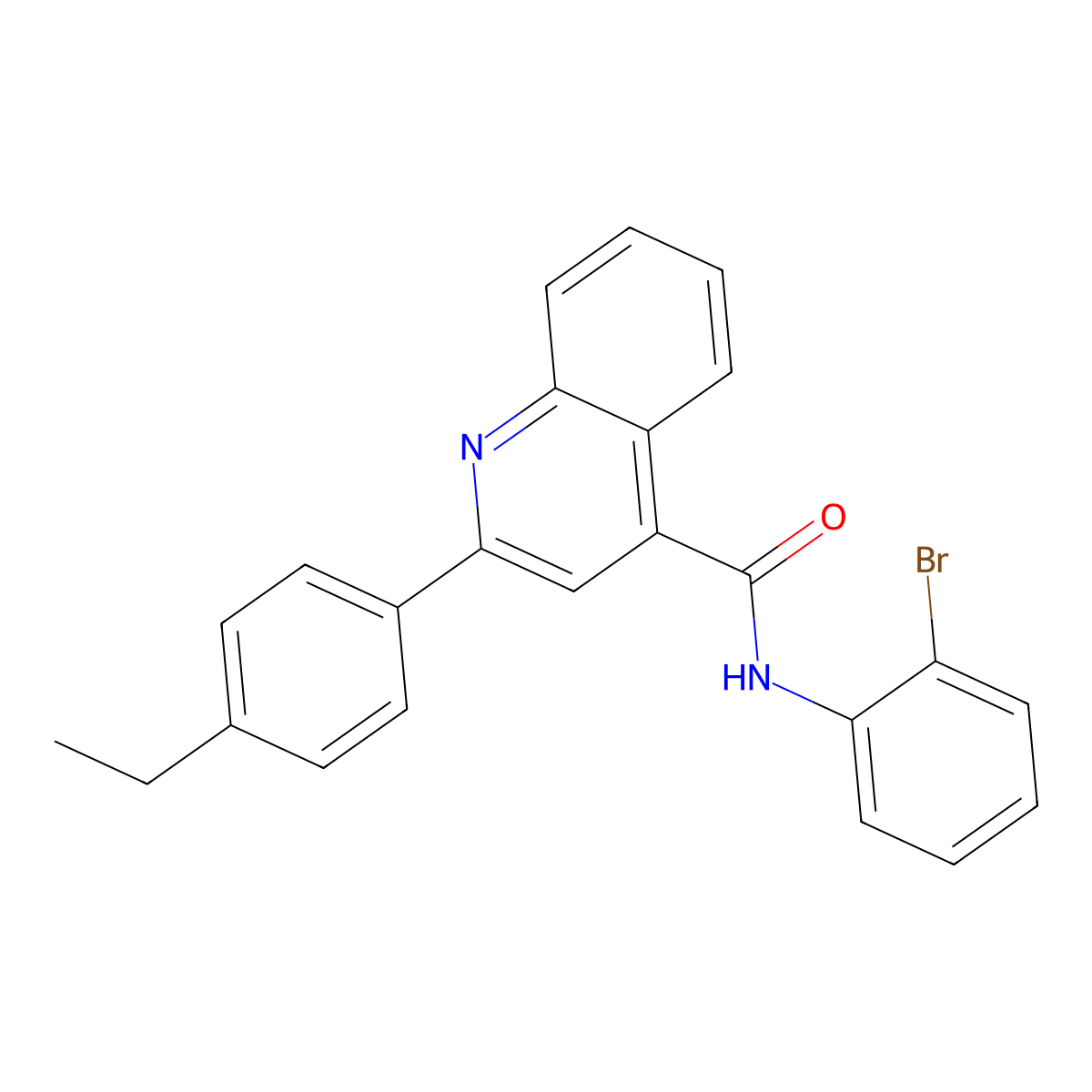 N-(2-bromophenyl)-2-(4-ethylphenyl)quinoline-4-carboxamide molecular structure, CAS 549486-44-4