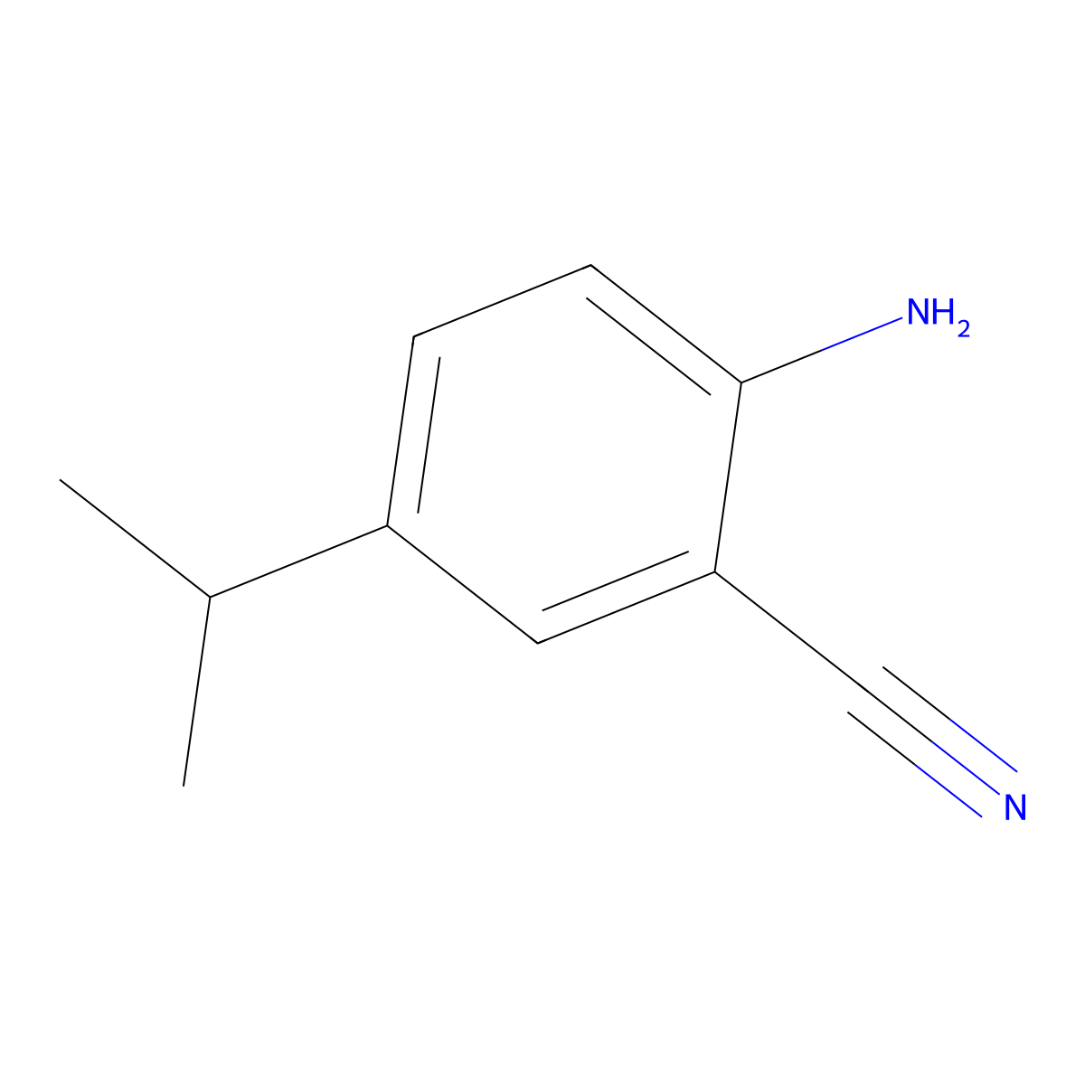 2-Amino-5-isopropylbenzonitrile molecular structure, CAS 549488-76-8