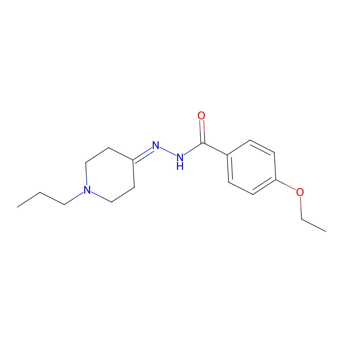 4-ethoxy-N'-(1-propylpiperidin-4-ylidene)benzohydrazide molecular structure, CAS 549488-82-6