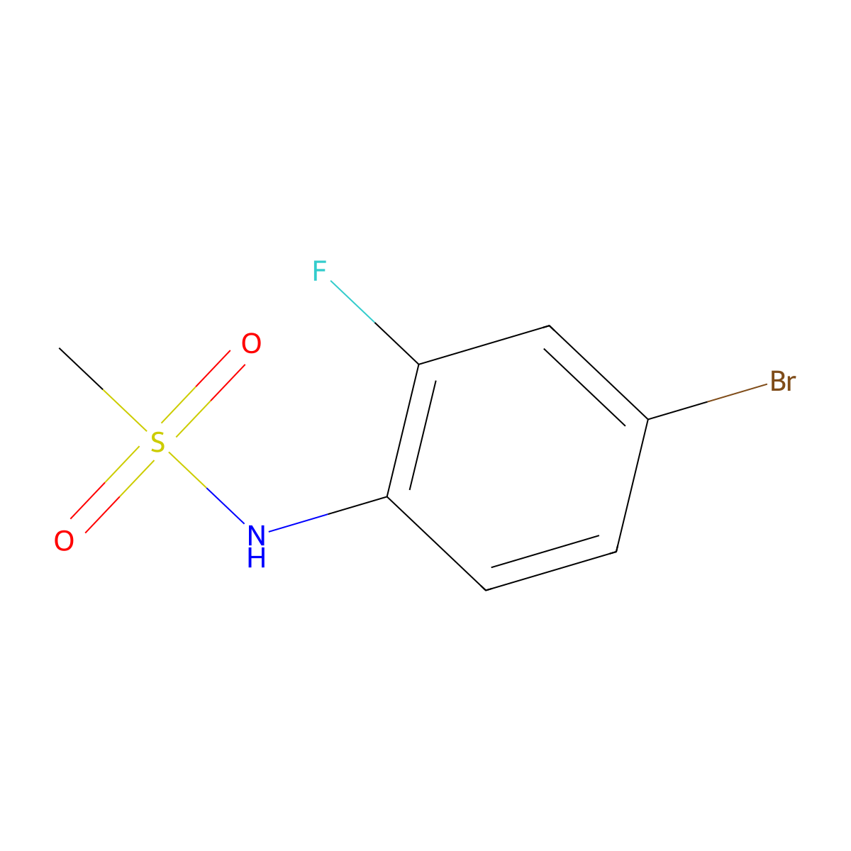 N-(4-bromo-2-fluorophenyl)methanesulfonamide molecular structure, CAS 549490-15-5