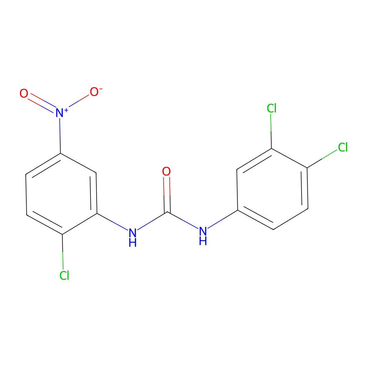 1-(2-Chloro-5-nitrophenyl)-3-(3,4-dichlorophenyl)urea molecular structure, CAS 549491-56-7