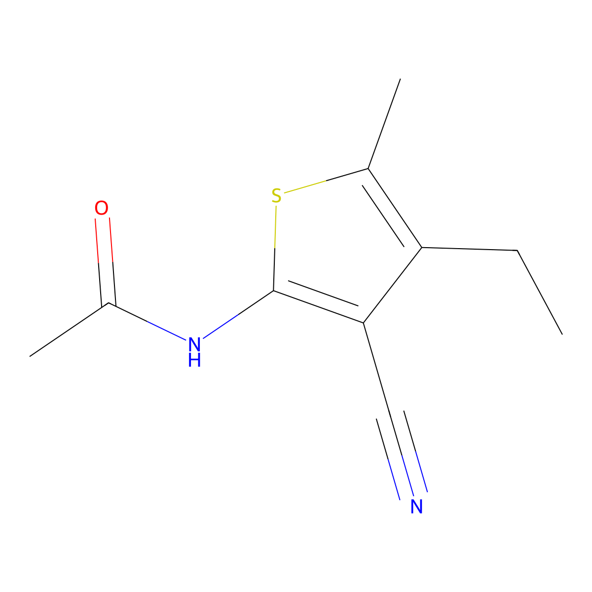 N-(3-cyano-4-ethyl-5-methyl-2-thienyl)acetamide molecular structure, CAS 549491-66-9