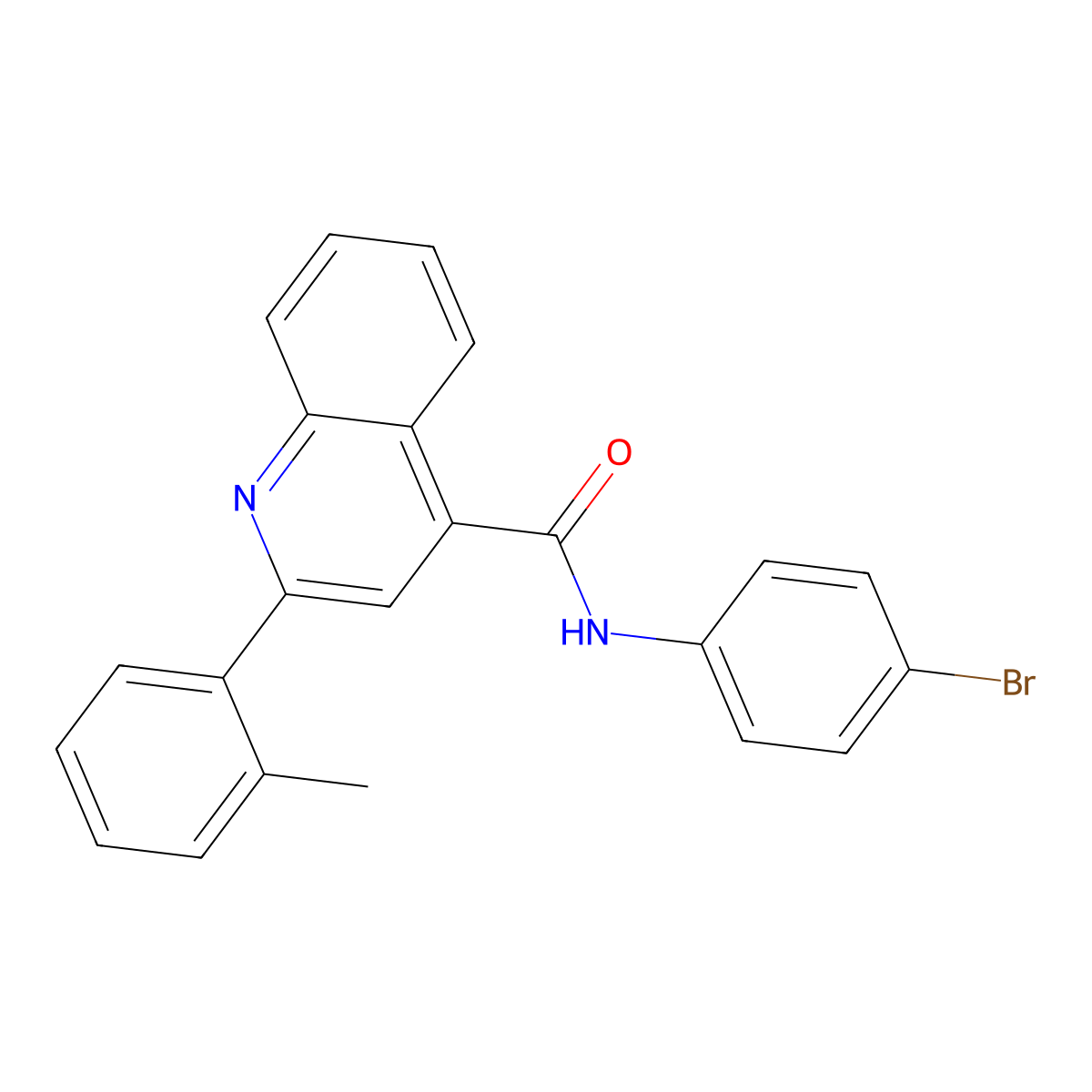 N-(4-bromophenyl)-2-(2-methylphenyl)quinoline-4-carboxamide molecular structure, CAS 549492-02-6
