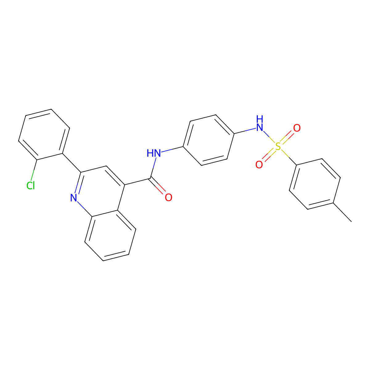 2-(2-chlorophenyl)-N-[4-[(4-methylphenyl)sulfonylamino]phenyl]quinoline-4-carboxamide molecular structure, CAS 549492-29-7