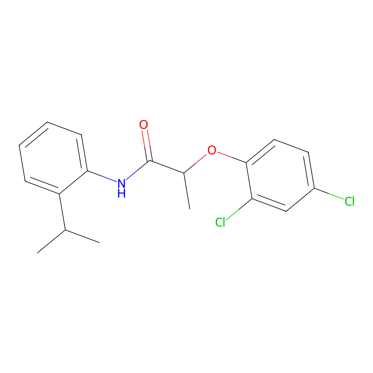 2-(2,4-dichlorophenoxy)-N-(2-isopropylphenyl)propanamide molecular structure, CAS 549493-31-4