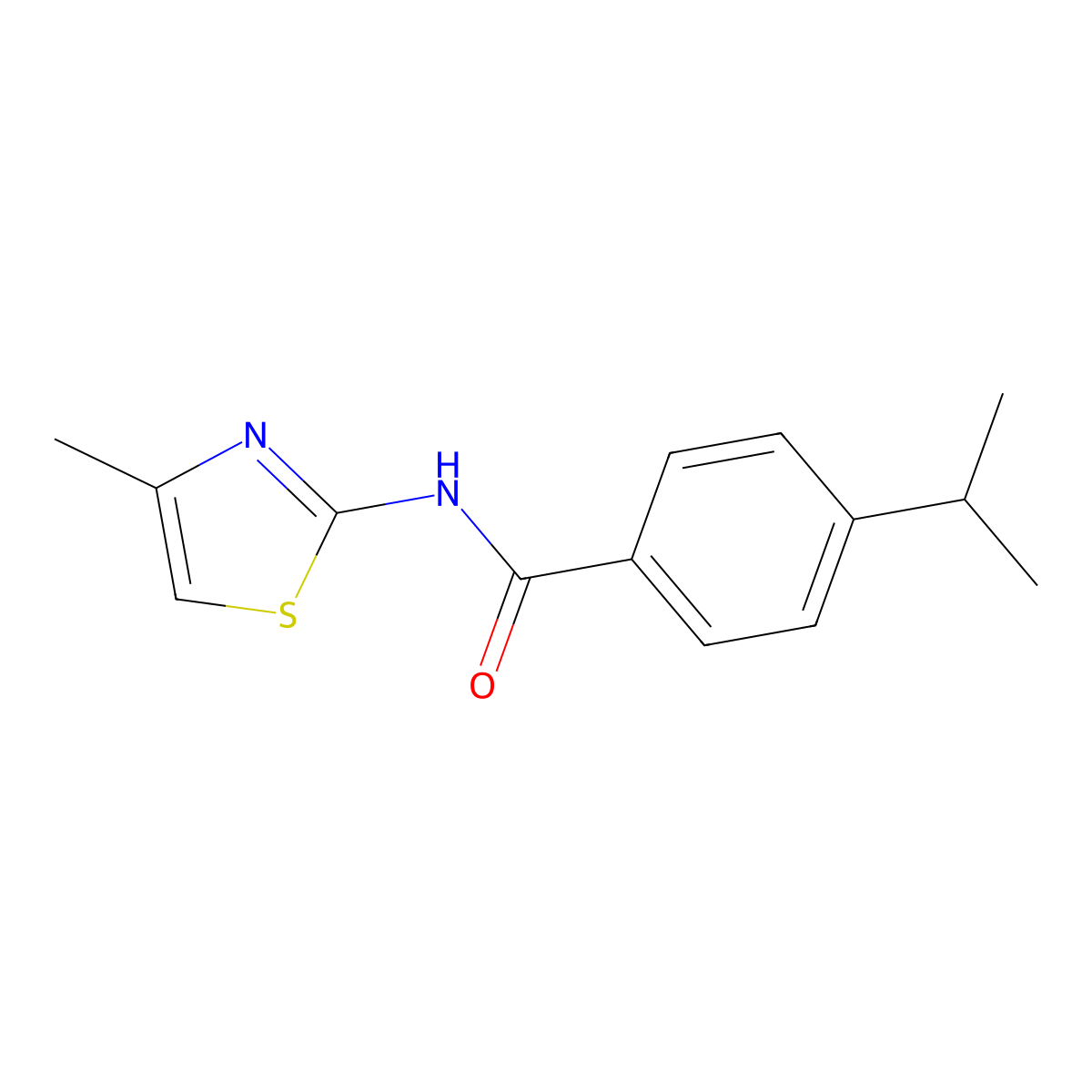 4-Isopropyl-N-(4-methyl-1,3-thiazol-2-yl)benzamide molecular structure, CAS 549497-01-0