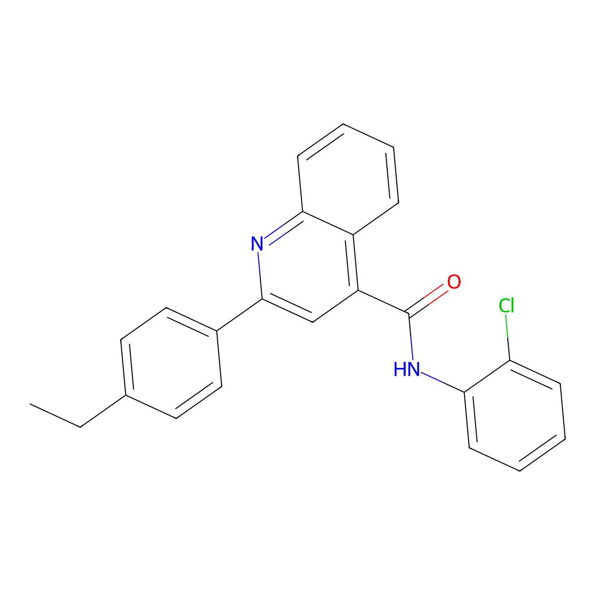 N-(2-chlorophenyl)-2-(4-ethylphenyl)quinoline-4-carboxamide molecular structure, CAS 549497-28-1