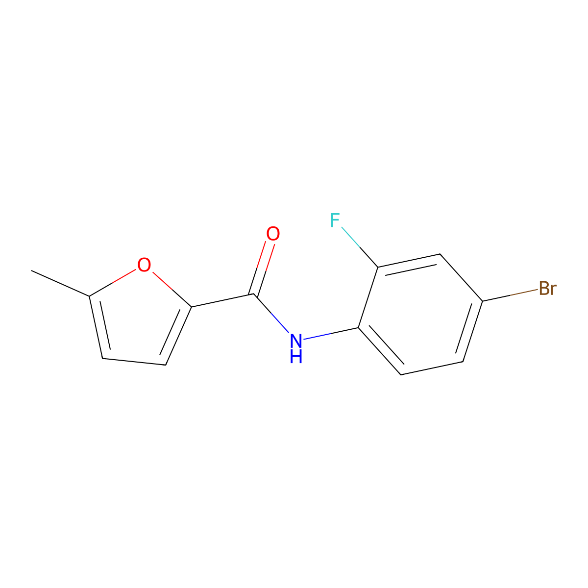 N-(4-bromo-2-fluorophenyl)-5-methylfuran-2-carboxamide molecular structure, CAS 549497-45-2