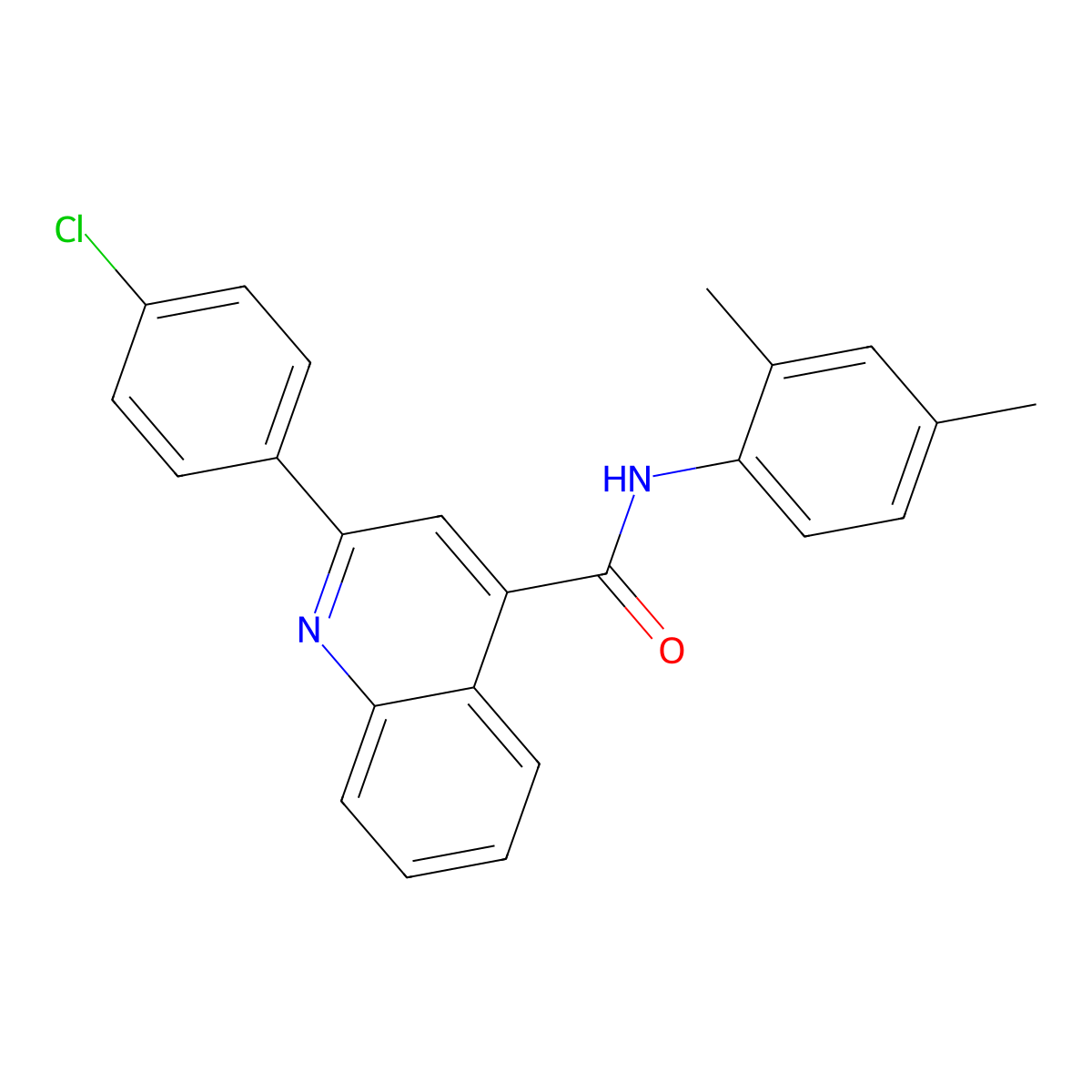 2-(4-chlorophenyl)-N-(2,4-dimethylphenyl)quinoline-4-carboxamide molecular structure, CAS 549497-62-3