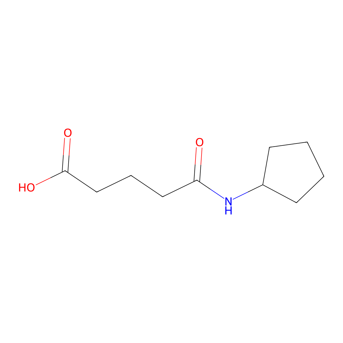 5-(Cyclopentylamino)-5-oxopentanoic acid molecular structure, CAS 549497-64-5