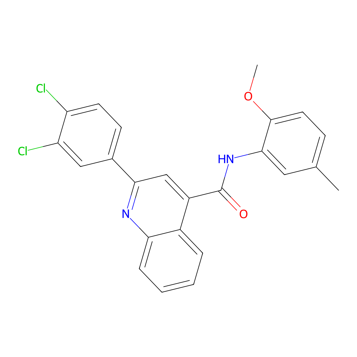 2-(3,4-dichlorophenyl)-N-(2-methoxy-5-methylphenyl)quinoline-4-carboxamide molecular structure, CAS 549498-81-9