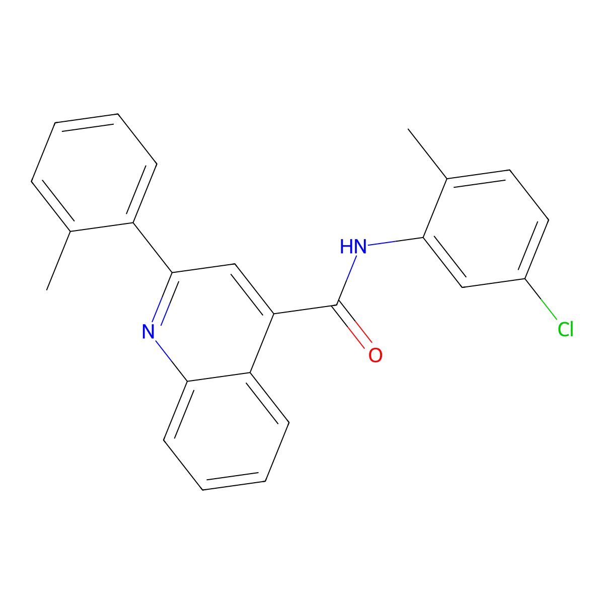 N-(5-chloro-2-methylphenyl)-2-(2-methylphenyl)quinoline-4-carboxamide molecular structure, CAS 549499-98-1