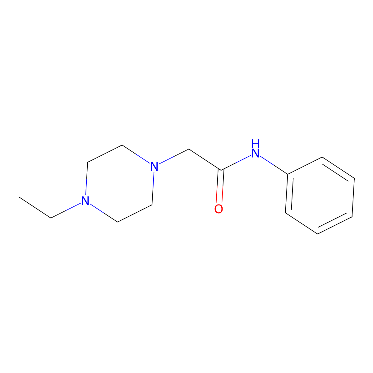 2-(4-ethylpiperazin-1-yl)-N-phenylacetamide molecular structure, CAS 5495-81-8