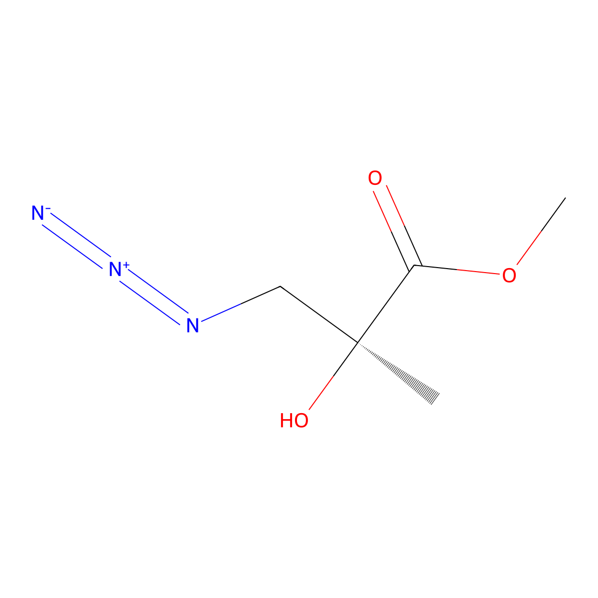 Methyl (2S)-3-azido-2-hydroxy-2-methylpropanoate molecular structure, CAS 549504-45-2