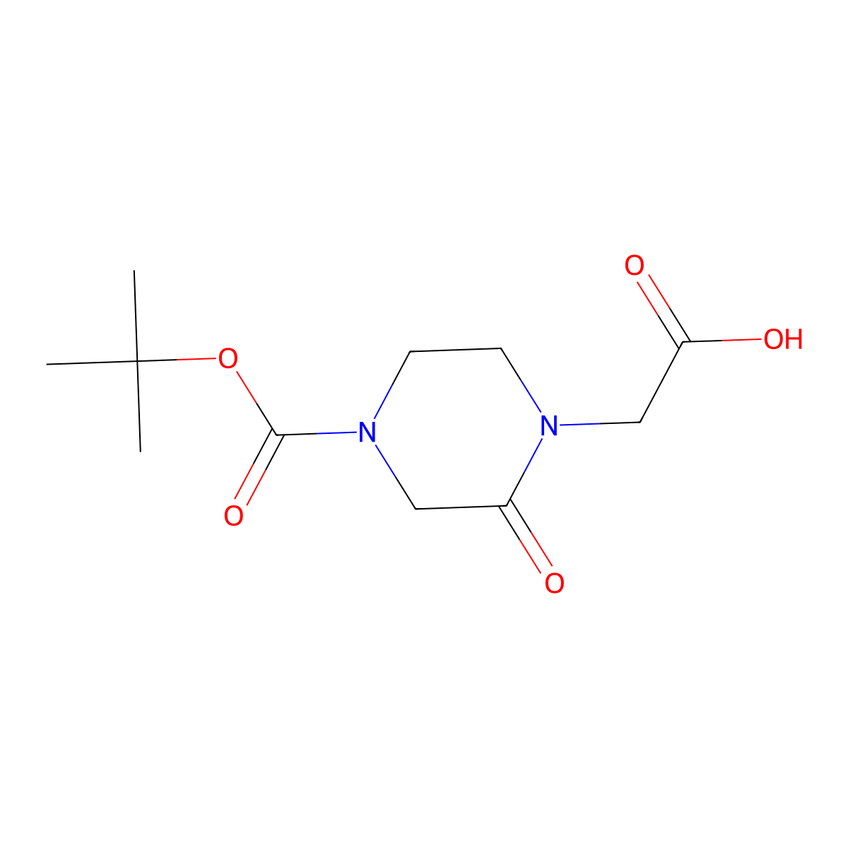 2-(4-(Tert-butoxycarbonyl)-2-oxopiperazin-1-yl)acetic acid molecular structure, CAS 549506-47-0