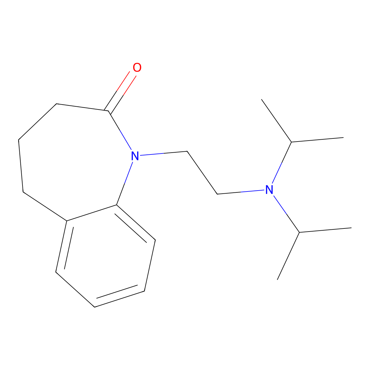 1H-1-Benzazepin-2-one, 2,3,4,5-tetrahydro-1-(2-(diisopropylamino)ethyl)- molecular structure, CAS 54951-16-5