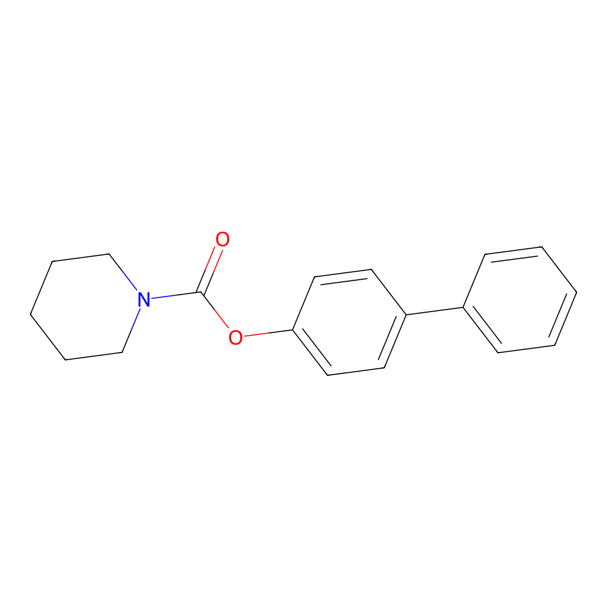 1-Piperidinecarboxylic acid (4-phenylphenyl) ester molecular structure, CAS 549511-48-0