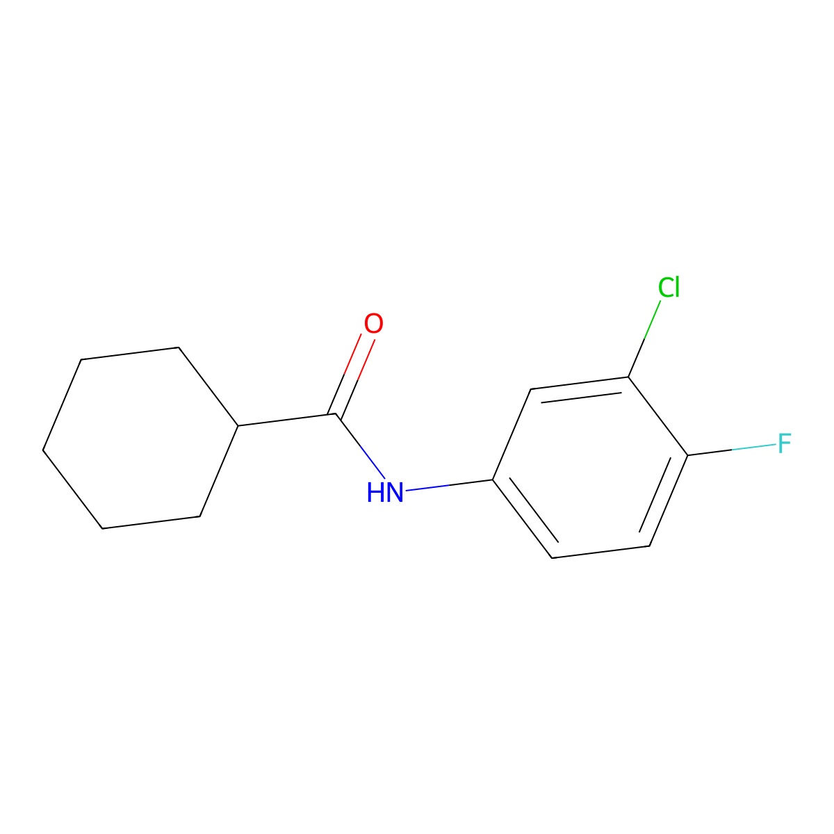 N-(3-chloro-4-fluorophenyl)cyclohexanecarboxamide molecular structure, CAS 549515-69-7