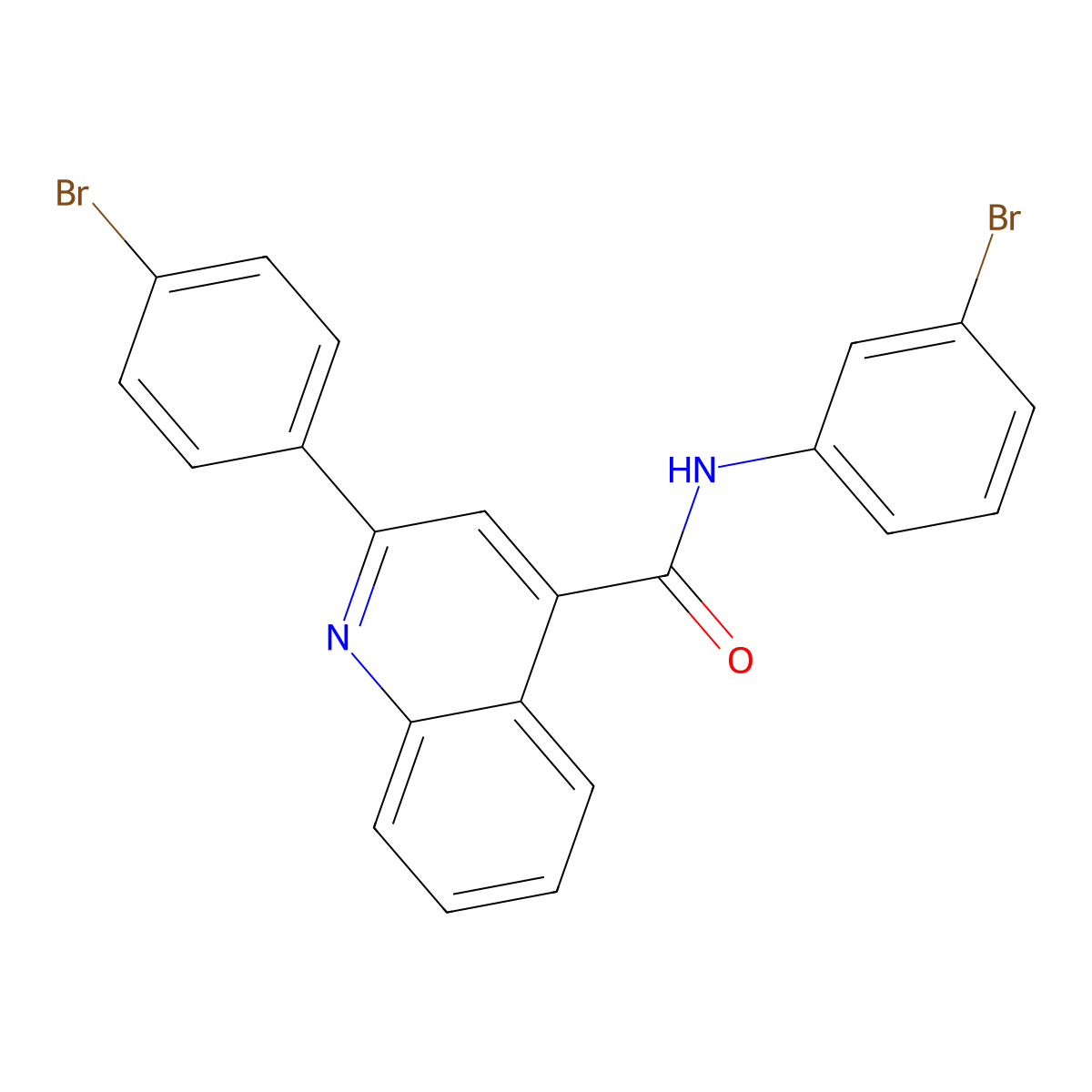 N-(3-bromophenyl)-2-(4-bromophenyl)quinoline-4-carboxamide molecular structure, CAS 549516-56-5