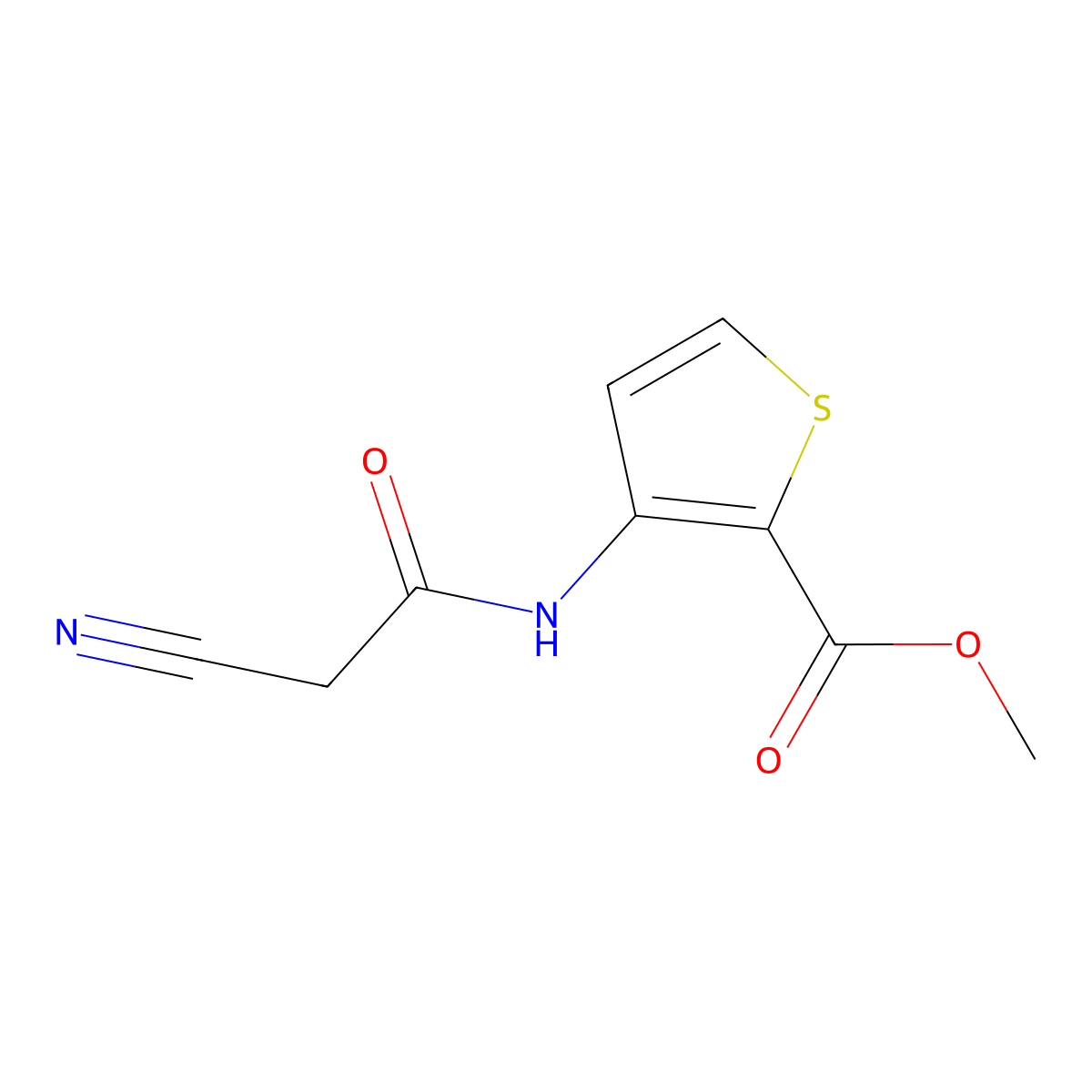 Methyl 3-(2-Cyanoacetamido)thiophene-2-carboxylate molecular structure, CAS 549516-71-4