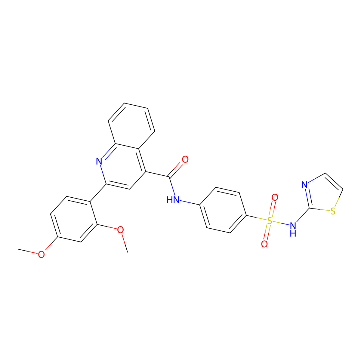 2-(2,4-dimethoxyphenyl)-N-[4-(1,3-thiazol-2-ylsulfamoyl)phenyl]quinoline-4-carboxamide molecular structure, CAS 549517-30-8