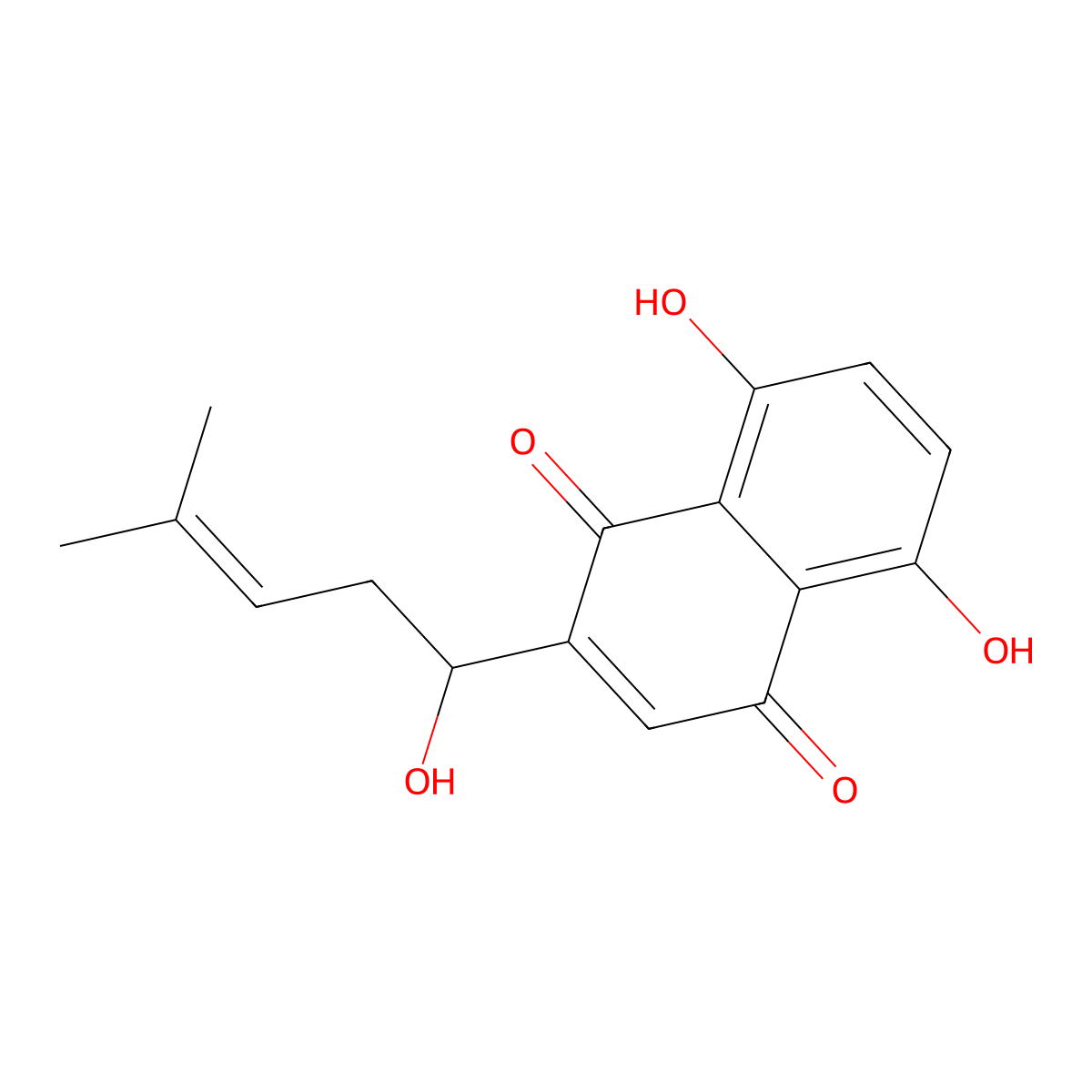 (+-)-Shikonin molecular structure, CAS 54952-43-1