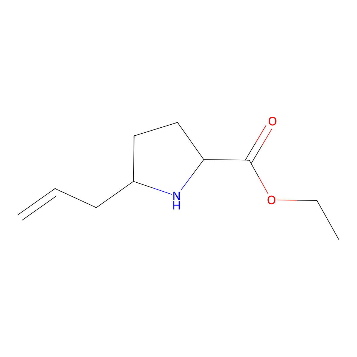 (2S)-Ethyl 5-allylpyrrolidine-2-carboxylate molecular structure, CAS 549521-72-4
