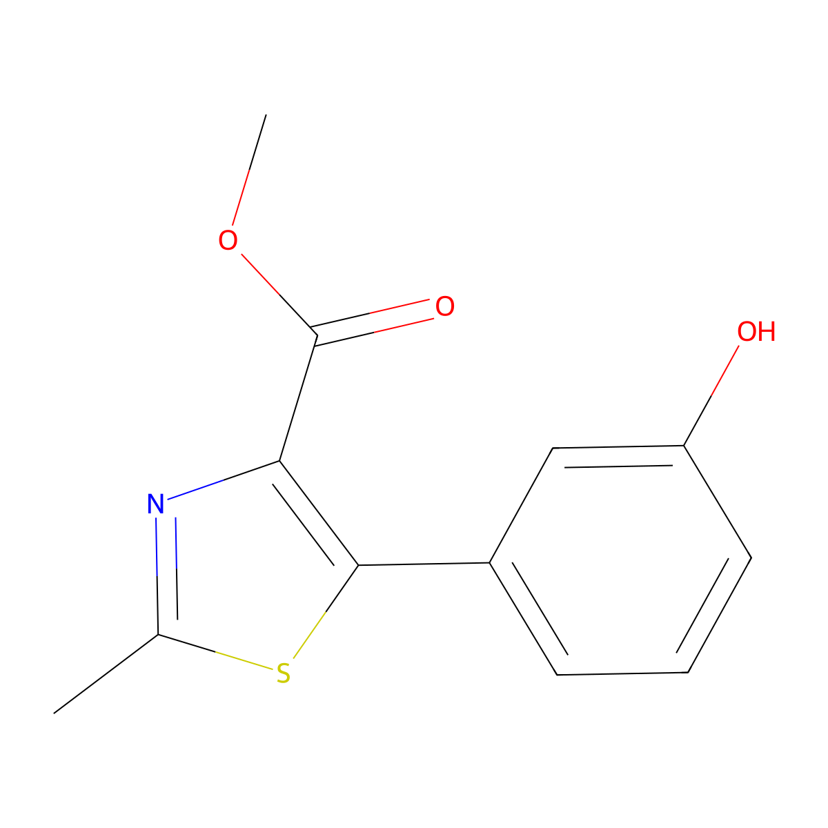 5-(3-Hydroxy-phenyl)-2-methyl-thiazole-4-carboxylic acid methyl ester molecular structure, CAS 549526-59-2