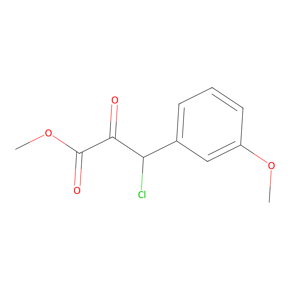 Methyl 3-chloro-3-(3-methoxyphenyl)-2-oxopropanoate molecular structure, CAS 549526-90-1