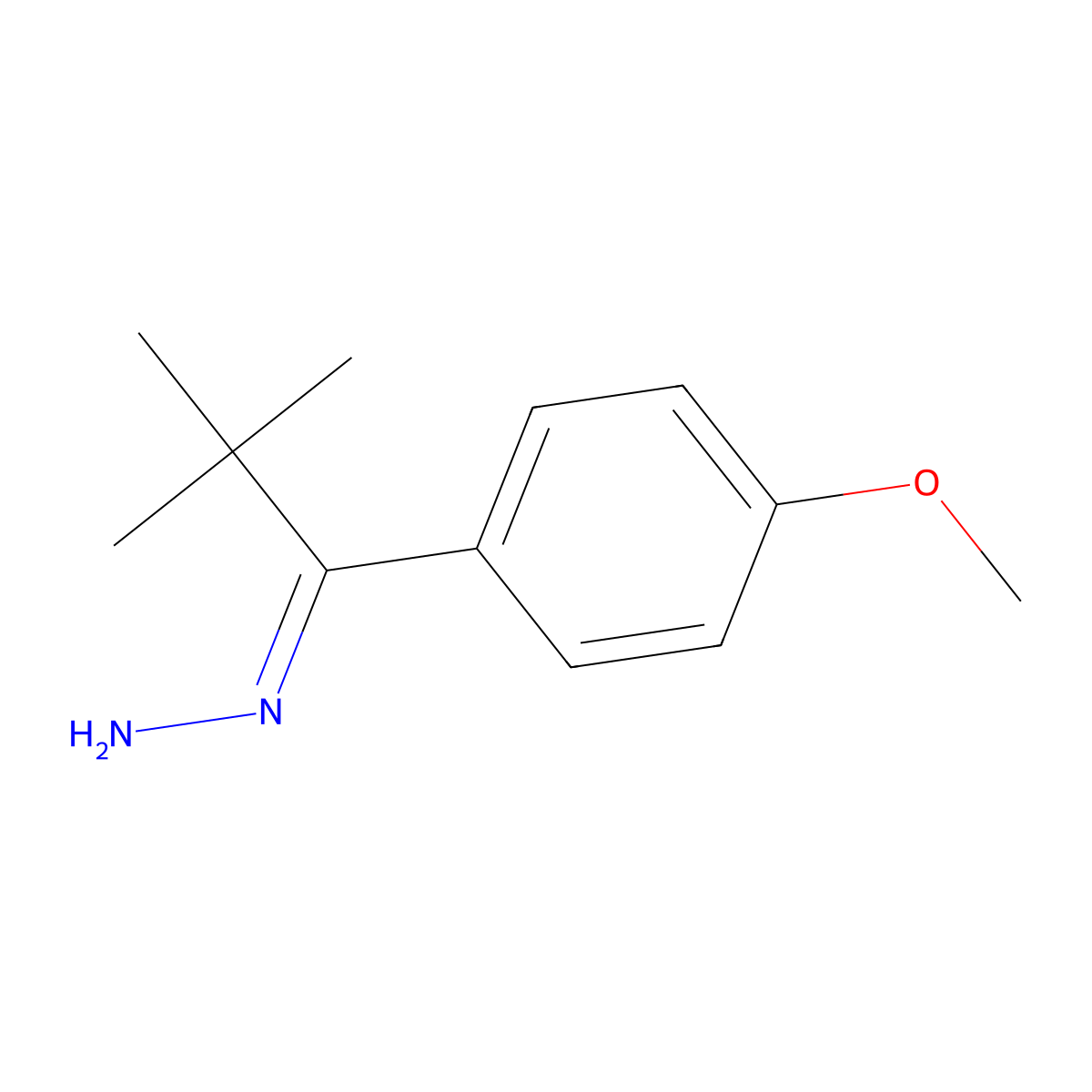 [1-(4-Methoxyphenyl)-2,2-dimethylpropylidene]hydrazine molecular structure, CAS 54953-03-6