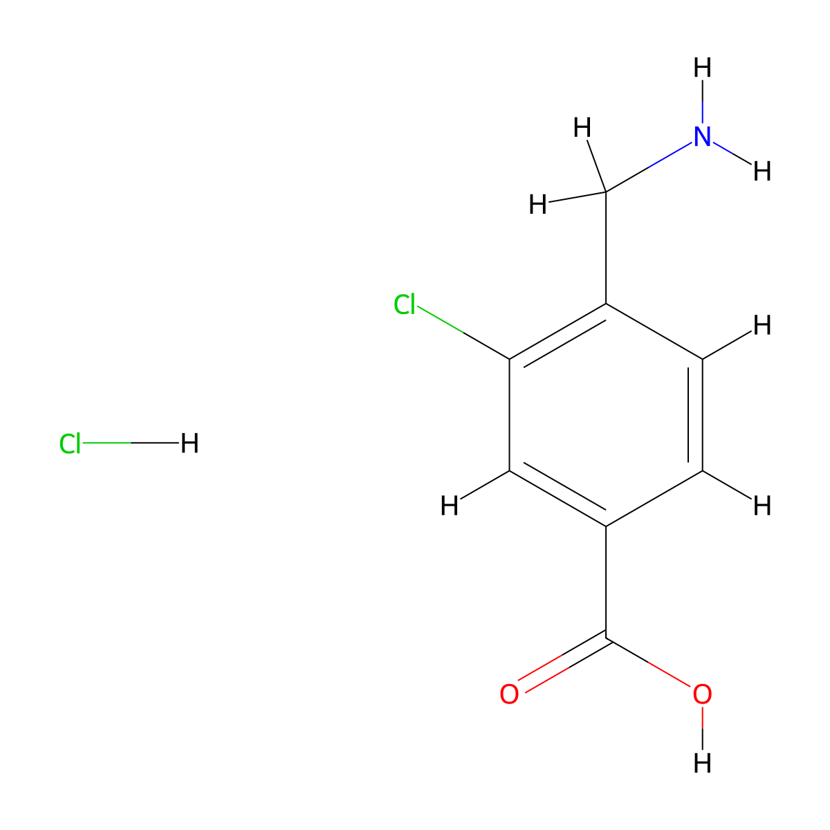 4-(Aminomethyl)-3-chlorobenzoic acid hydrochloride molecular structure, CAS 549531-01-3