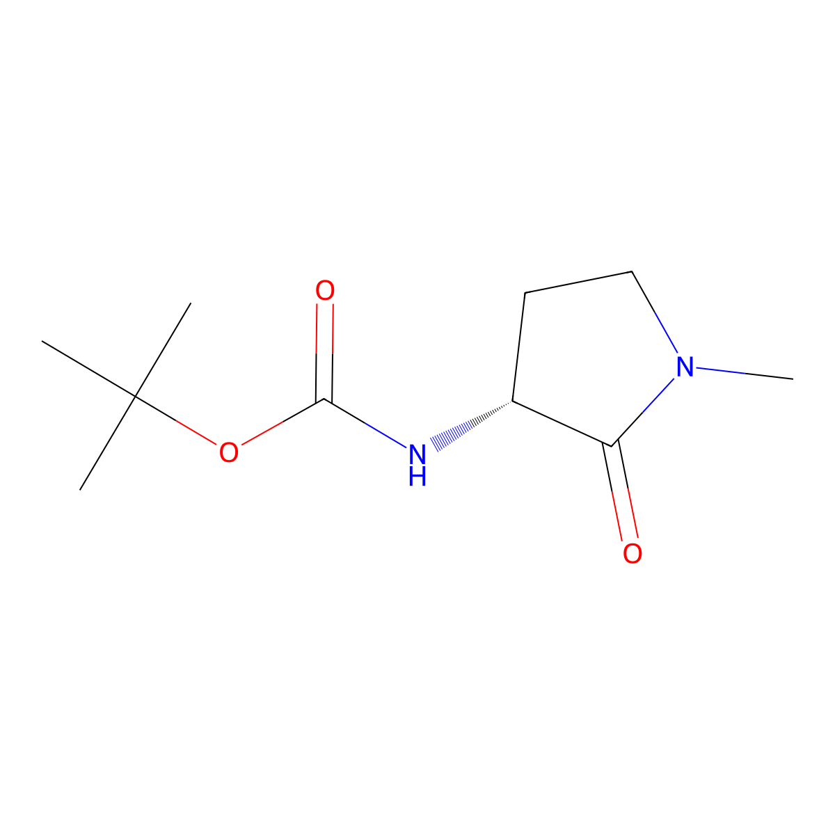 (R)-tert-Butyl (1-methyl-2-oxopyrrolidin-3-yl)carbamate molecular structure, CAS 549531-10-4