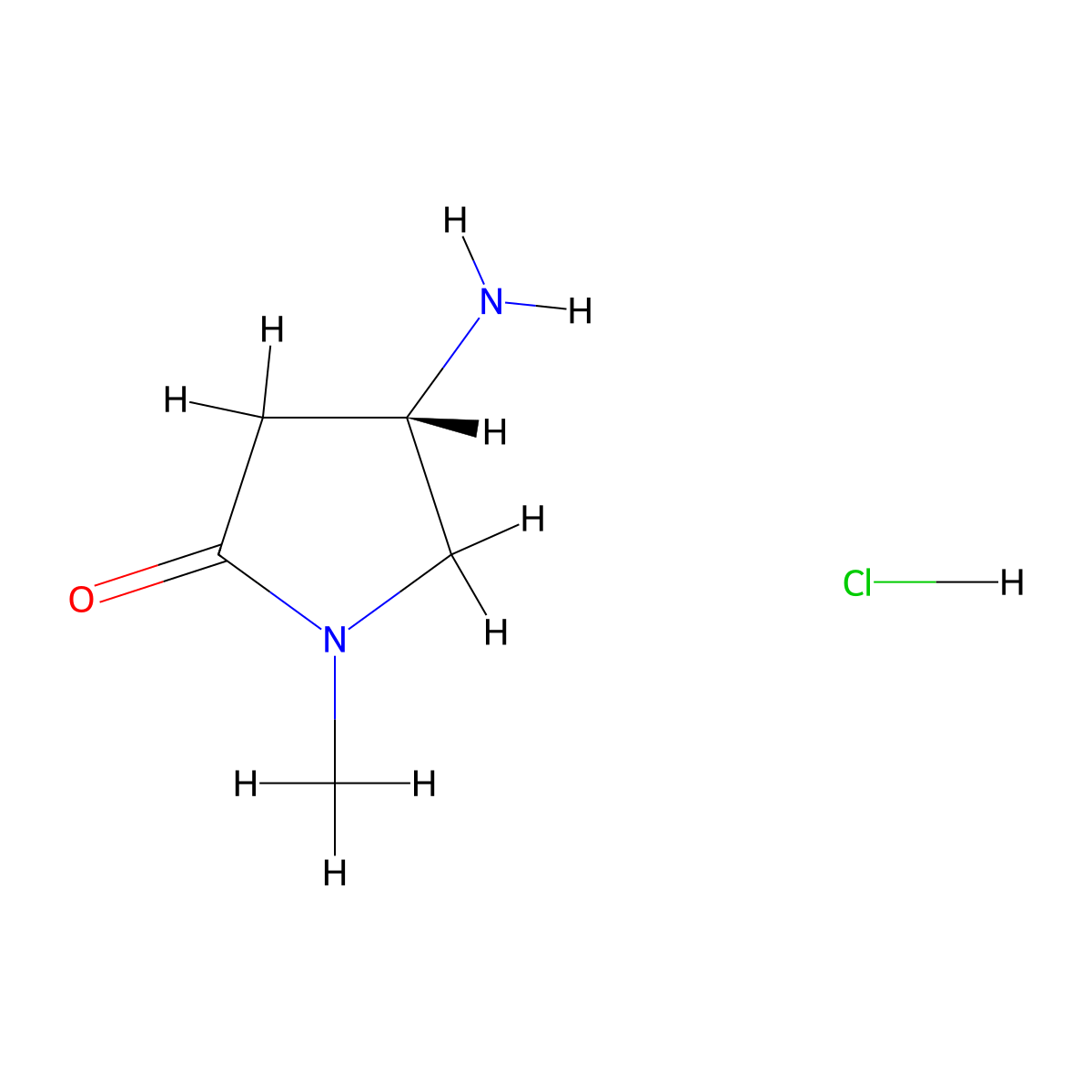 (S)-4-Amino-1-methylpyrrolidin-2-one hydrochloride molecular structure, CAS 549531-77-3
