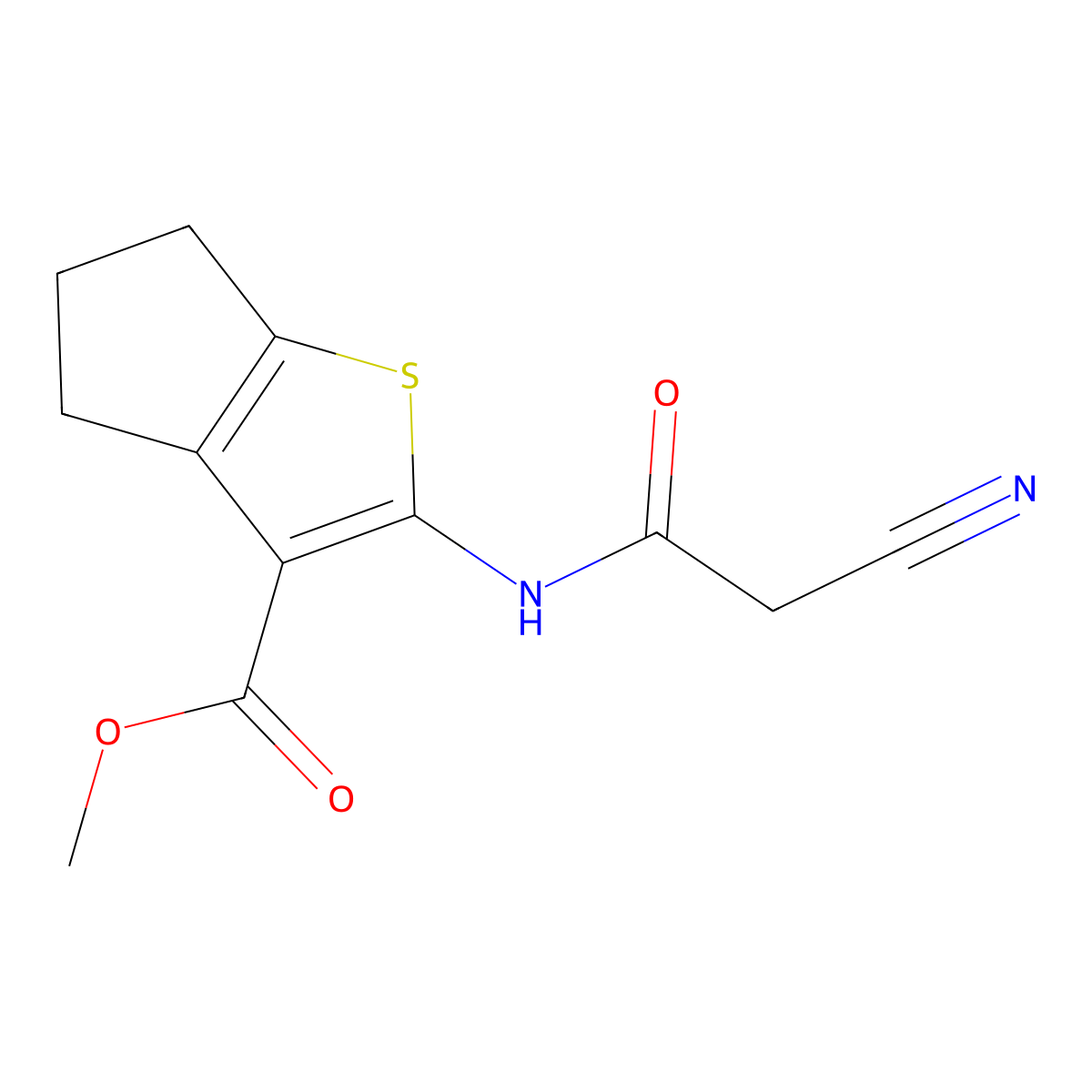 methyl 2-[(cyanoacetyl)amino]-5,6-dihydro-4H-cyclopenta[b]thiophene-3-carboxylate molecular structure, CAS 549535-92-4