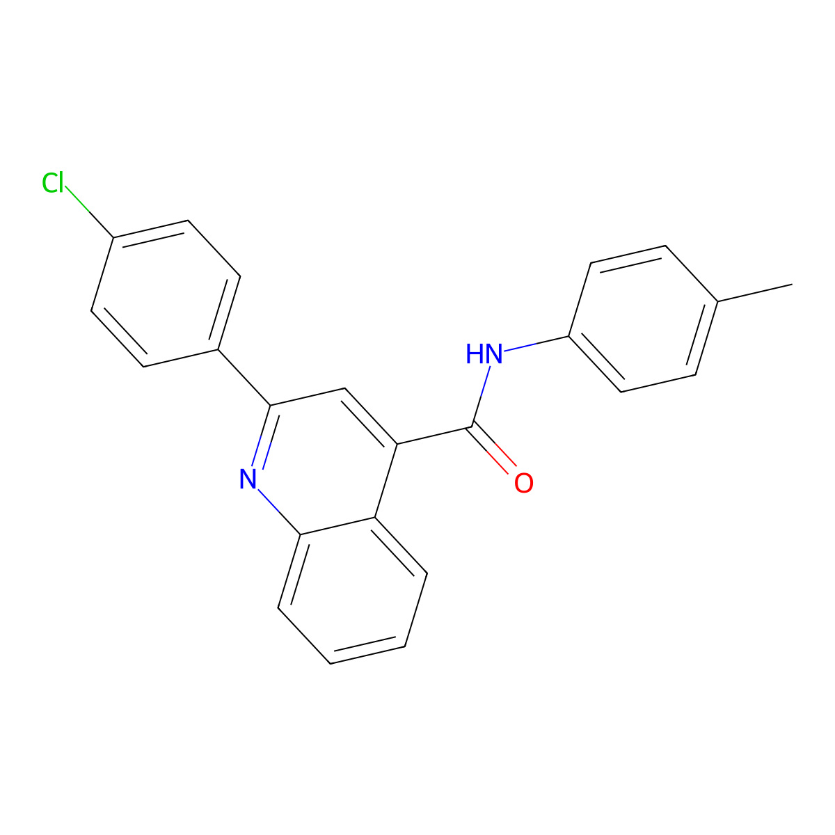 2-(4-chlorophenyl)-N-(4-methylphenyl)quinoline-4-carboxamide molecular structure, CAS 549536-36-9