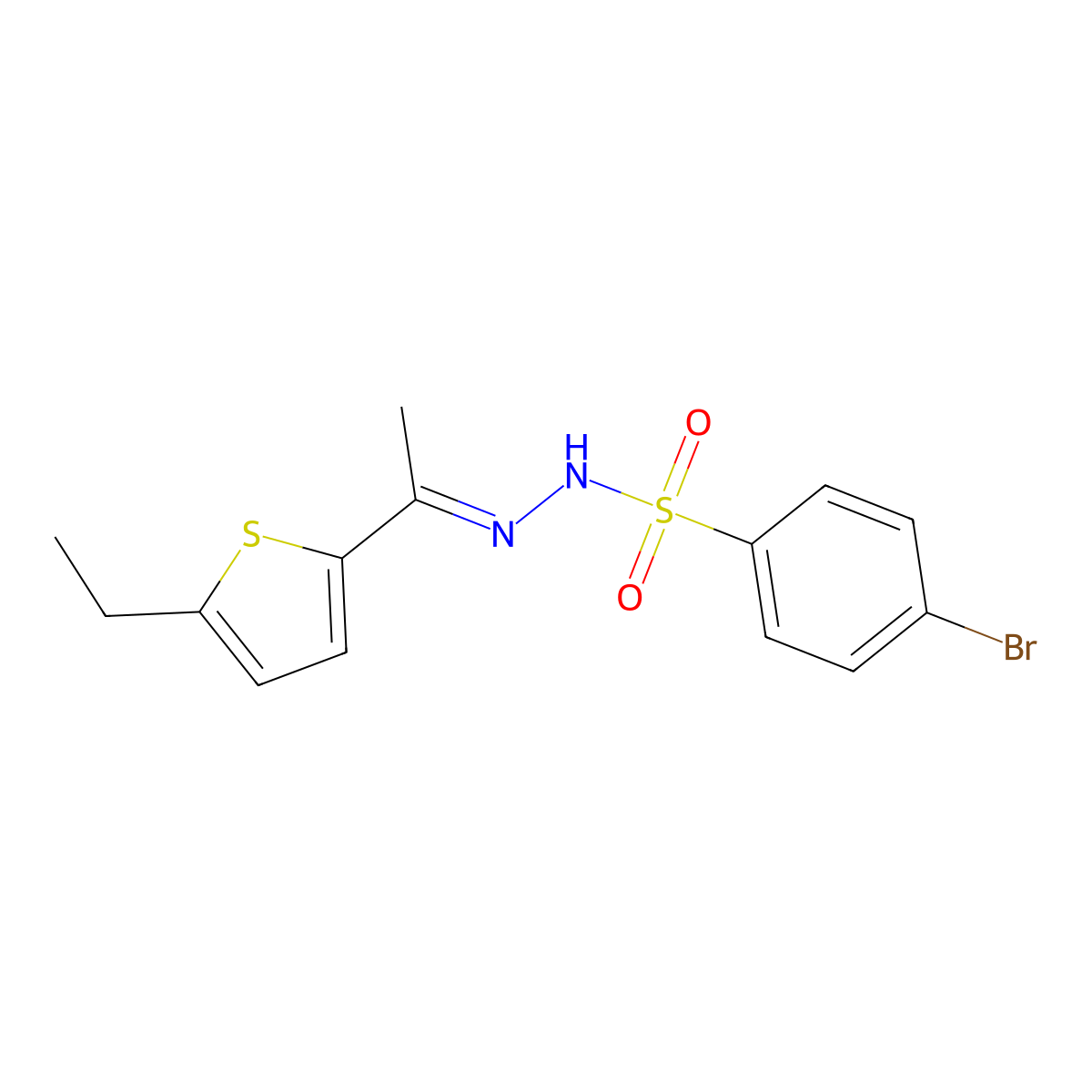 4-bromo-N'-[(1E)-1-(5-ethylthiophen-2-yl)ethylidene]benzenesulfonohydrazide molecular structure, CAS 549537-03-3