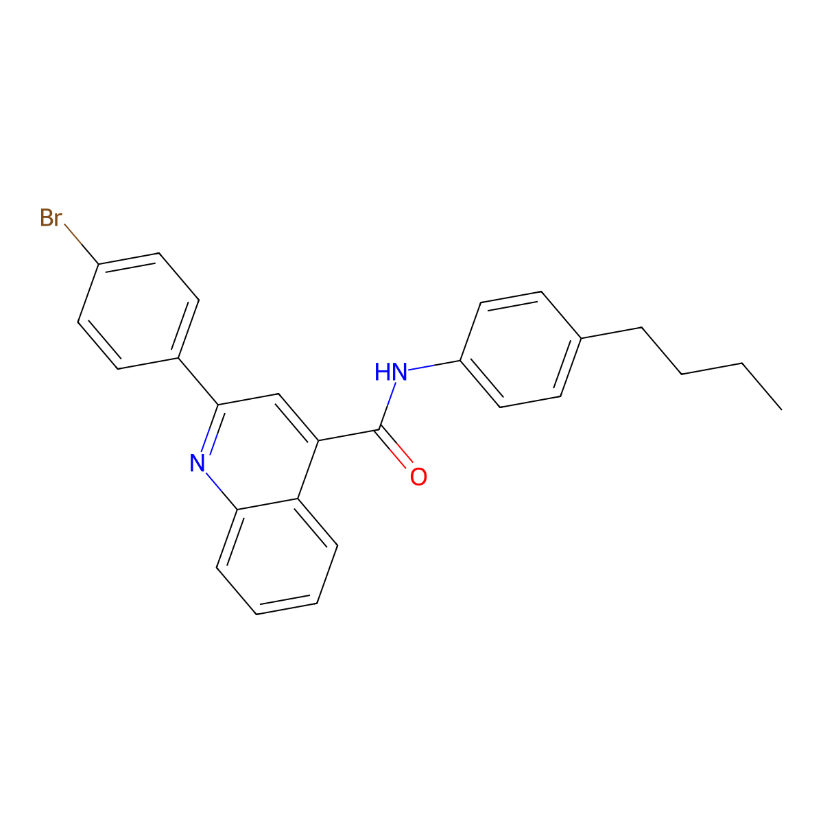 2-(4-bromophenyl)-N-(4-butylphenyl)quinoline-4-carboxamide molecular structure, CAS 549539-02-8