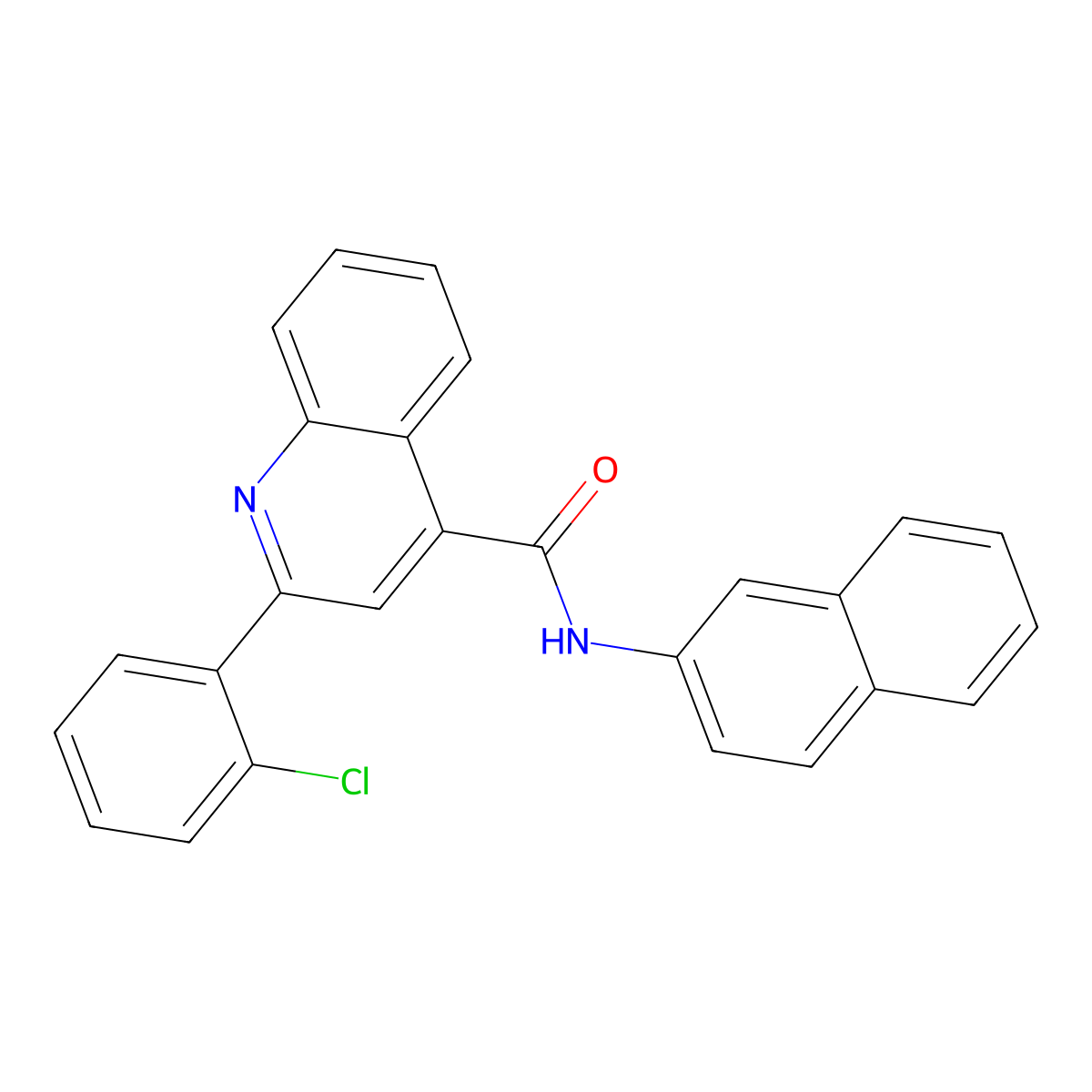 2-(2-chlorophenyl)-N-naphthalen-2-ylquinoline-4-carboxamide molecular structure, CAS 549540-57-0