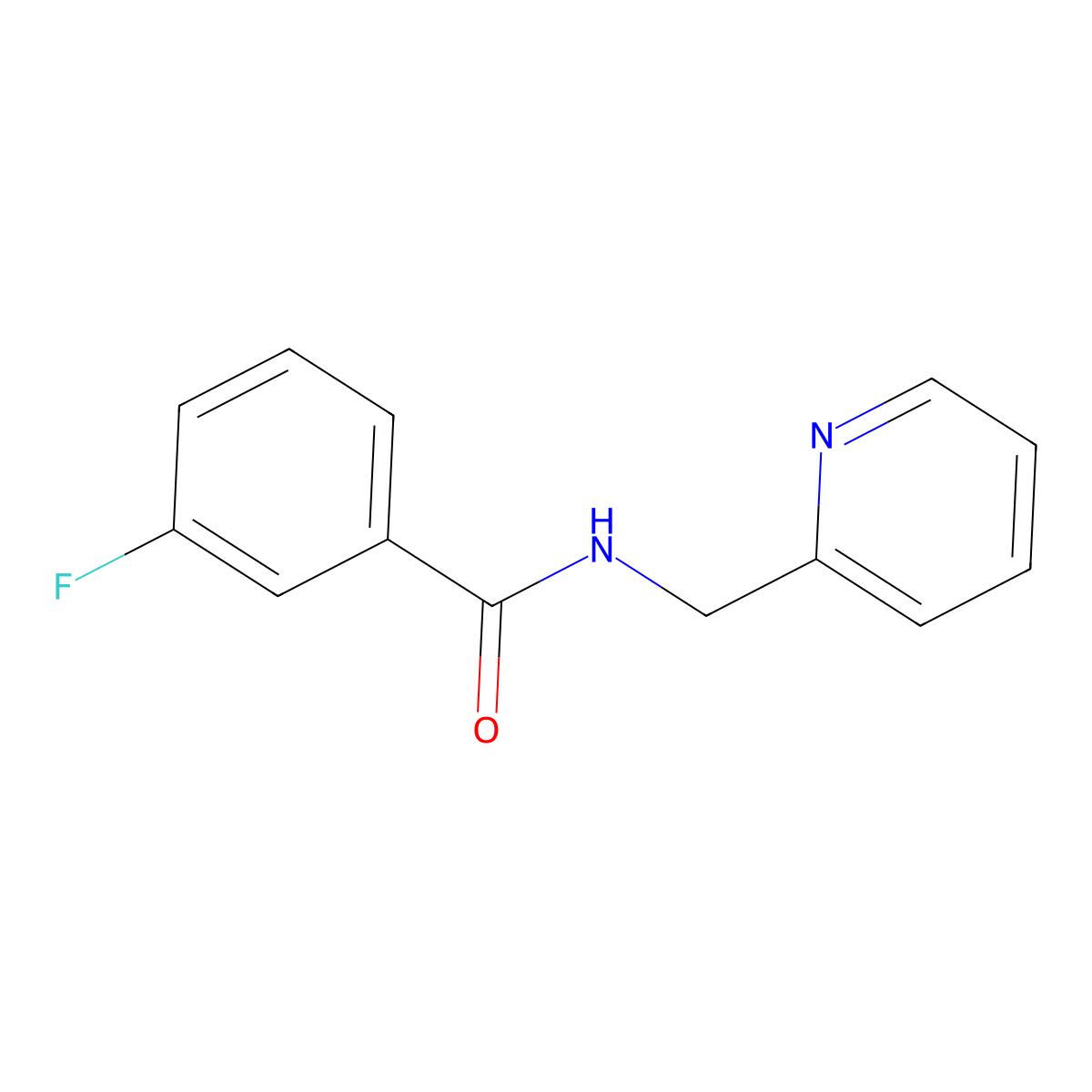 3-fluoro-N-(pyridin-2-ylmethyl)benzamide molecular structure, CAS 549541-91-5