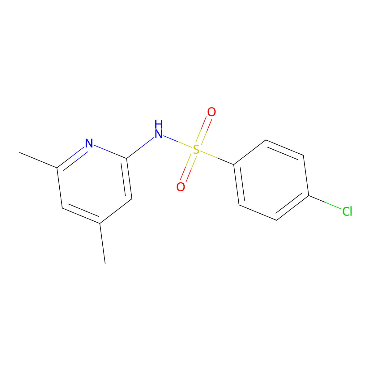 4-chloro-N-(4,6-dimethylpyridin-2-yl)benzenesulfonamide molecular structure, CAS 549542-93-0