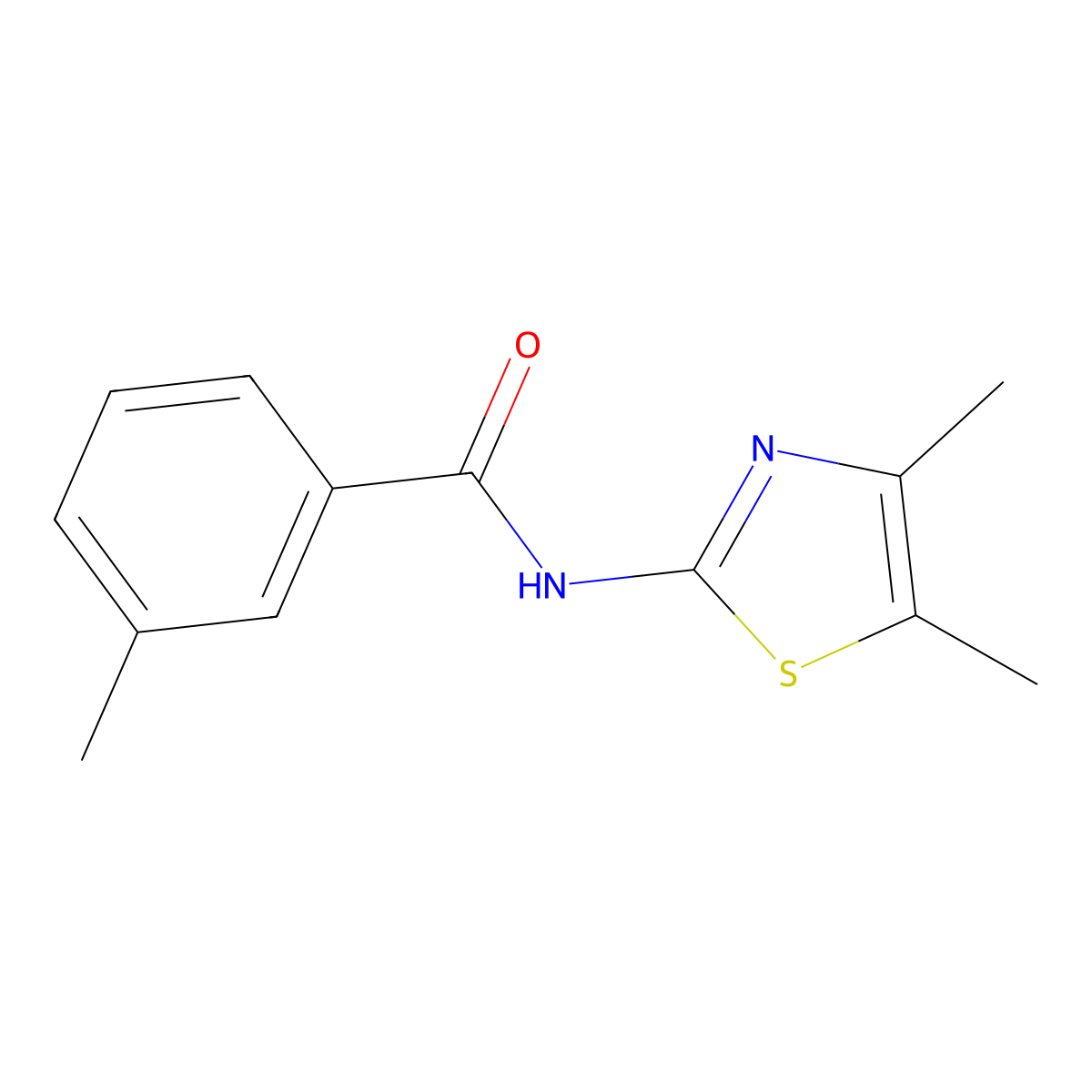N-(4,5-dimethyl-1,3-thiazol-2-yl)-3-methylbenzamide molecular structure, CAS 549543-74-0