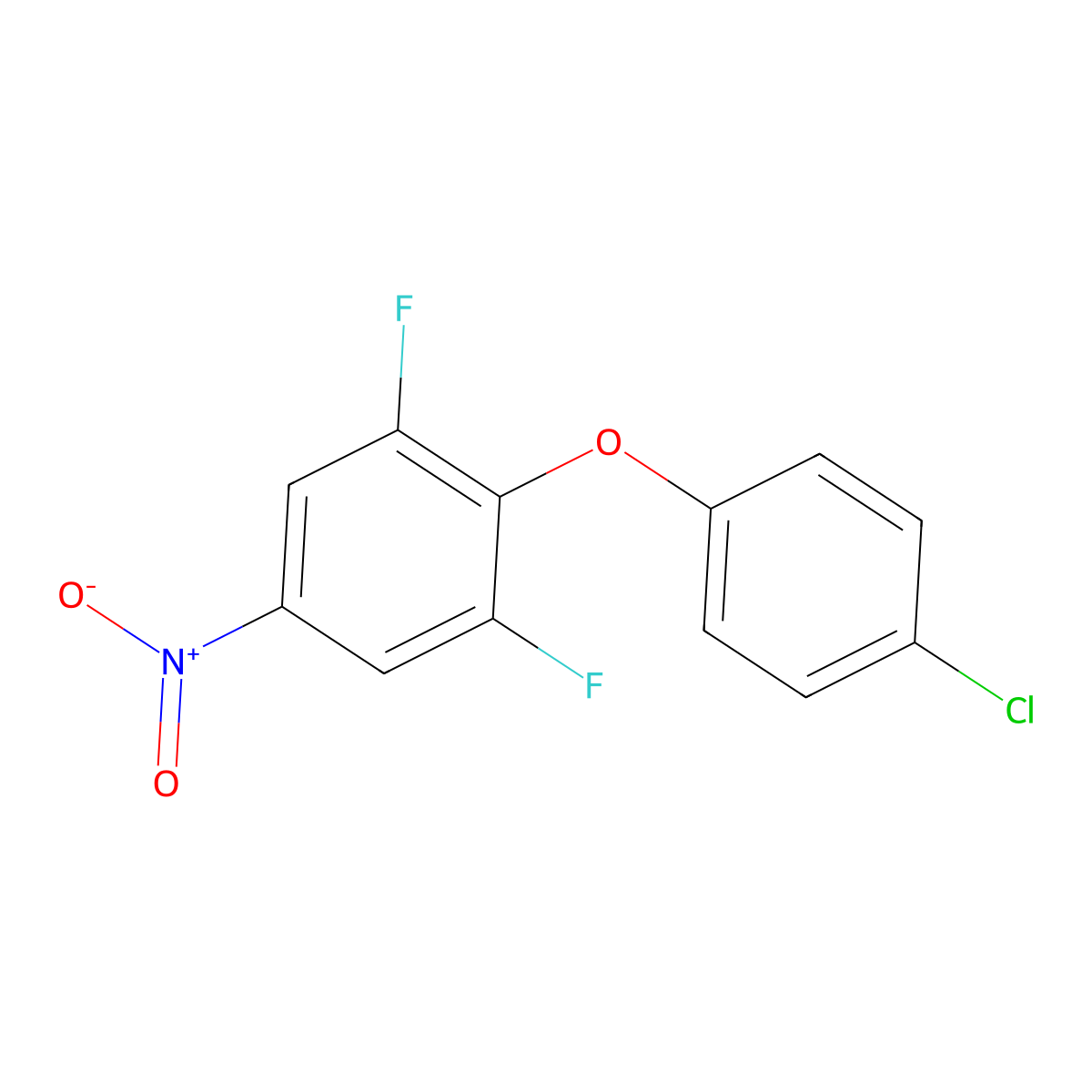 2-(4-Chlorophenoxy)-1,3-difluoro-5-nitrobenzene molecular structure, CAS 549547-32-2