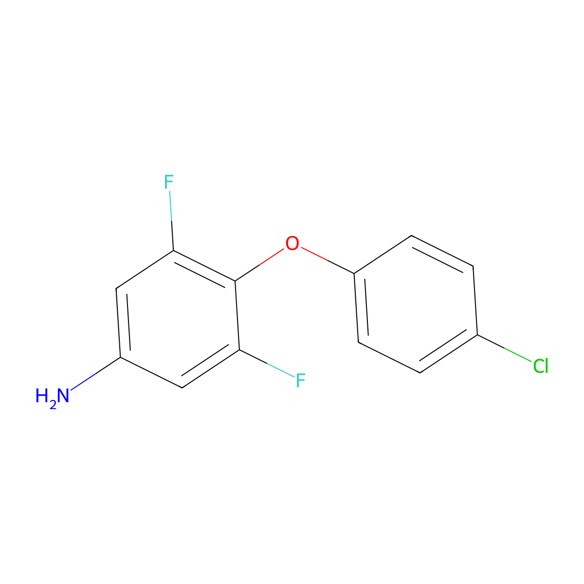 4-(4-Chlorophenoxy)-3,5-difluoroaniline molecular structure, CAS 549547-33-3